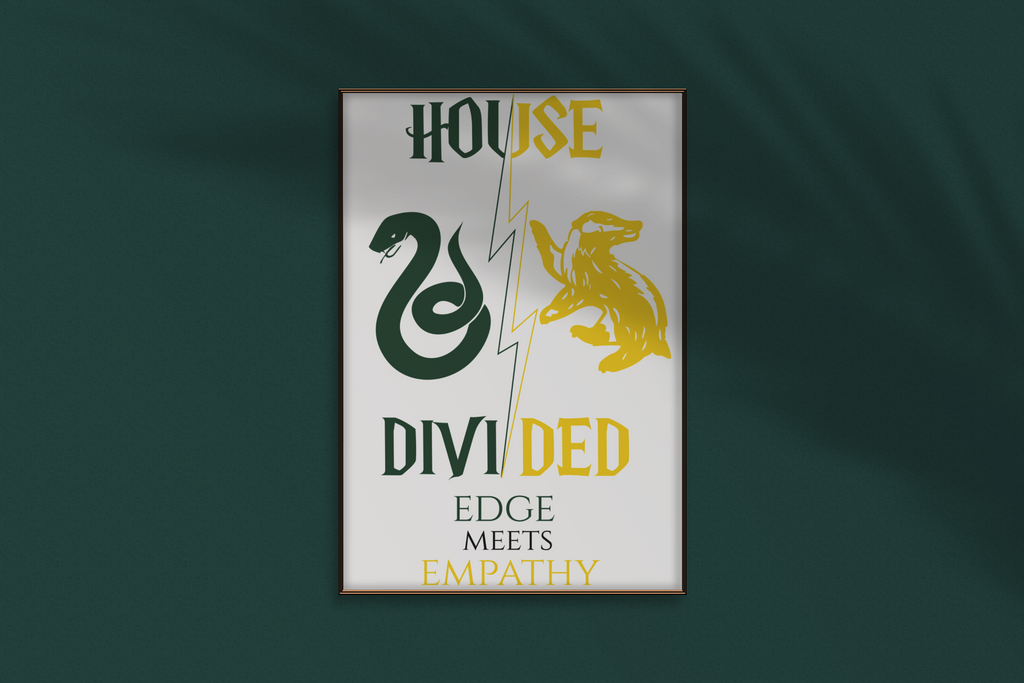 House Divided Rivalry Poster- Serpent + Badger 11x17 Wall Art
