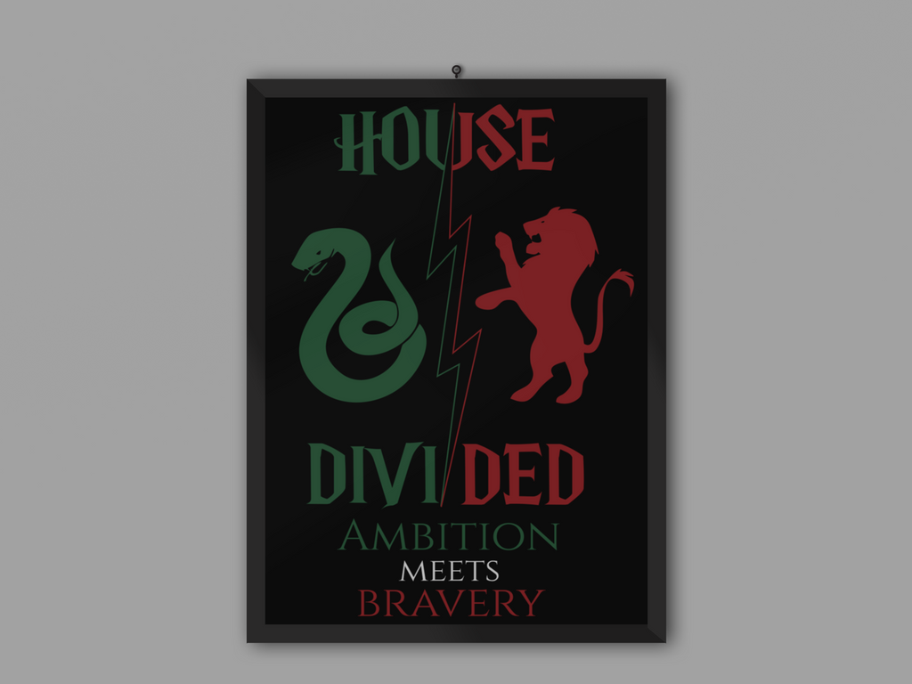 House Divided Rivalry Poster- Serpent + Lion 11x17 Wall Art