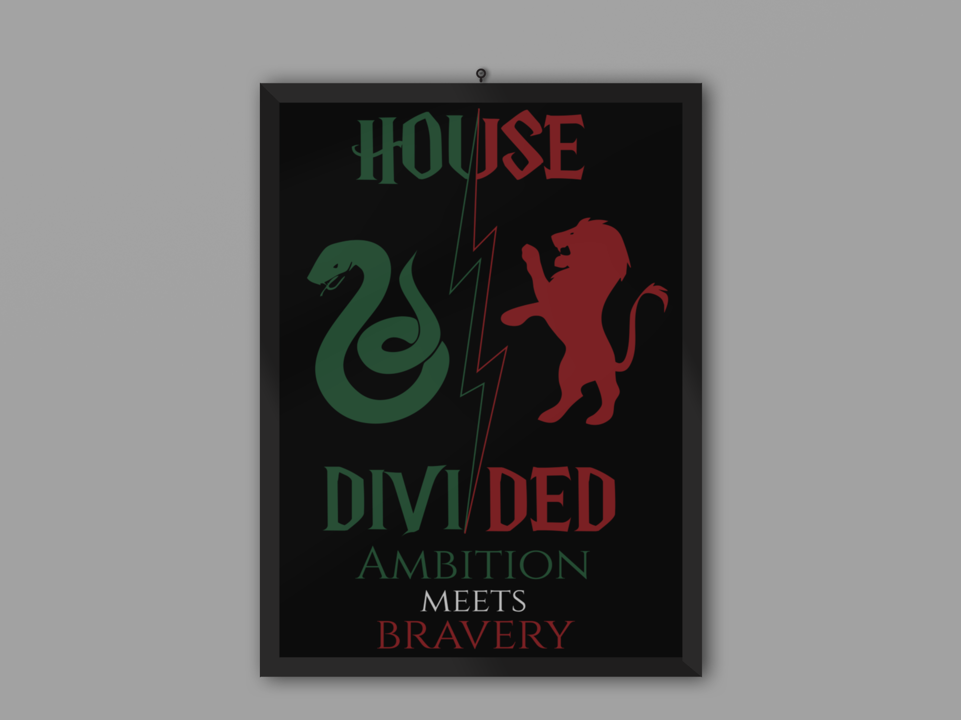 House Divided Rivalry Poster- Serpent + Lion 11x17 Wall Art