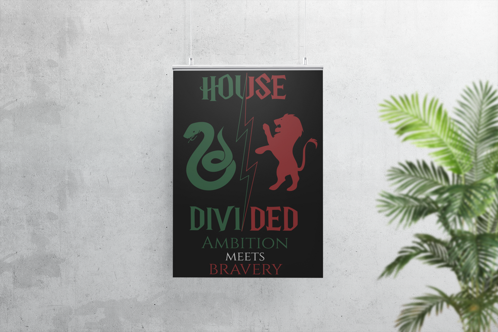 House Divided Rivalry Poster- Serpent + Lion 11x17 Wall Art