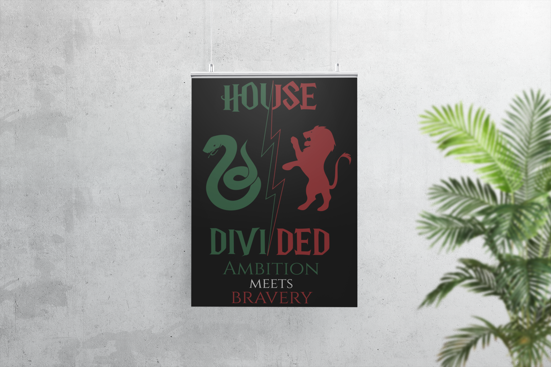 House Divided Rivalry Poster- Serpent + Lion 11x17 Wall Art