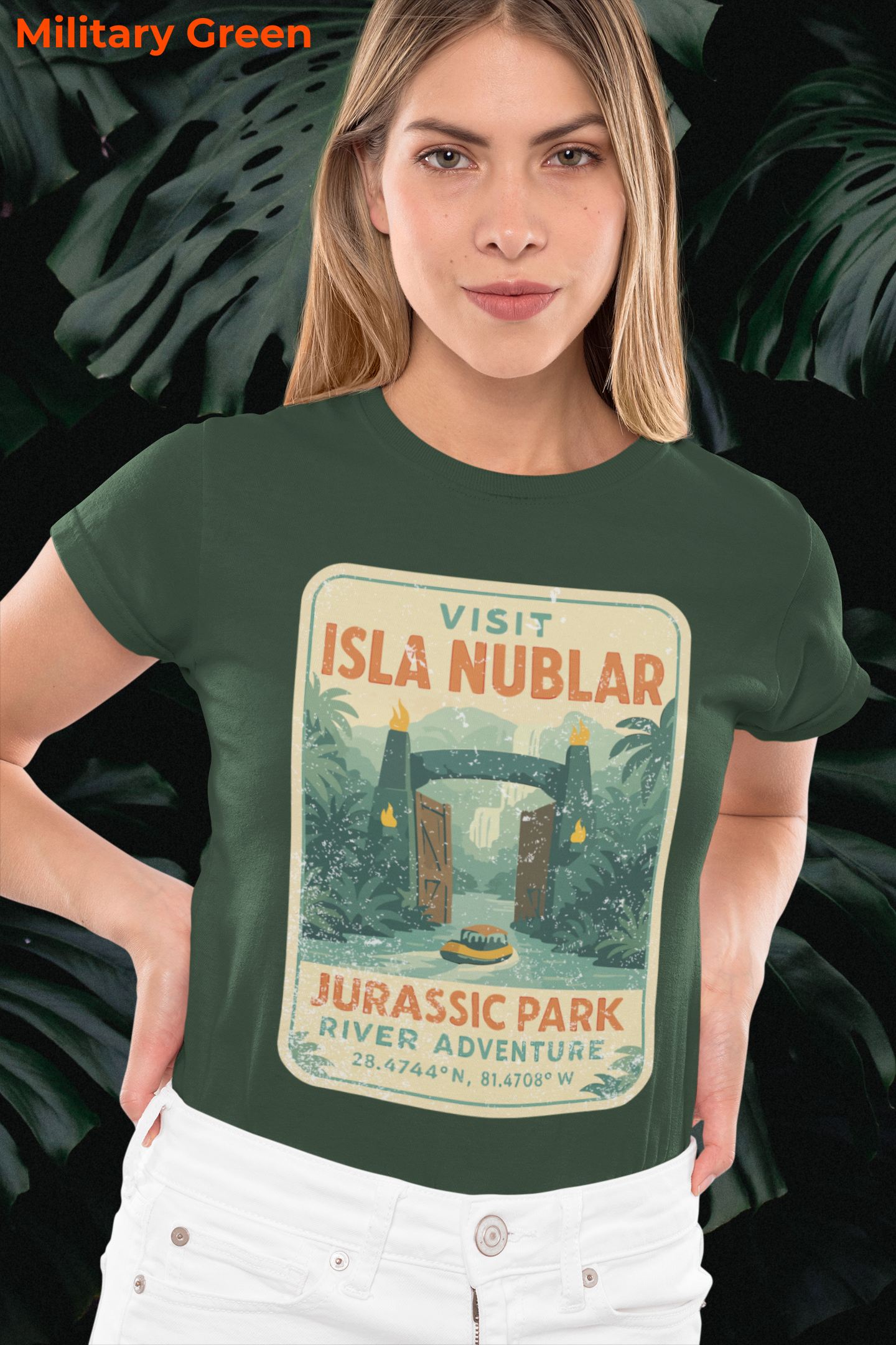Visit Isla Nublar Shirt- River Adventure Ride Tee, Vintage Travel Poster Style