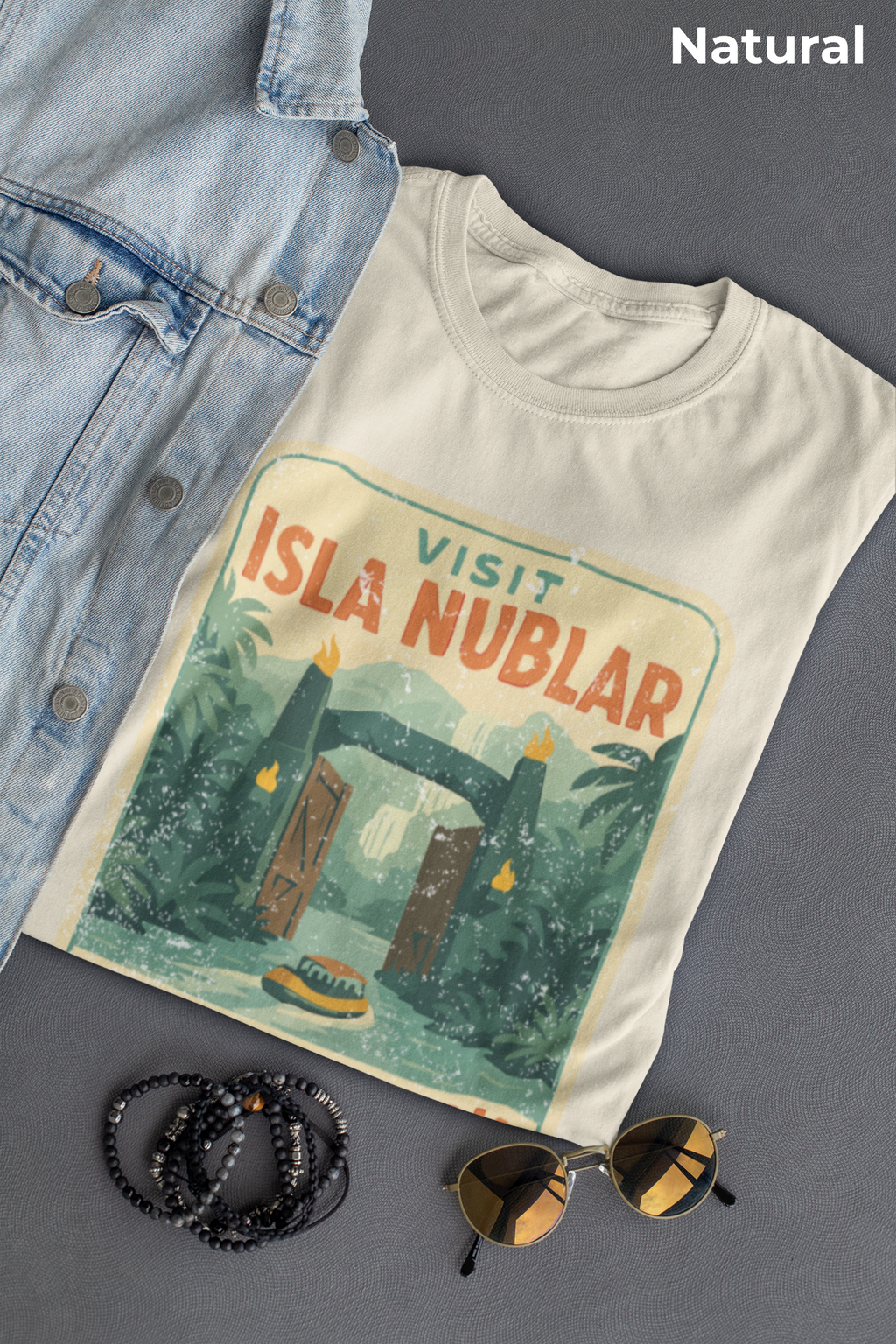 Visit Isla Nublar Shirt- River Adventure Ride Tee, Vintage Travel Poster Style