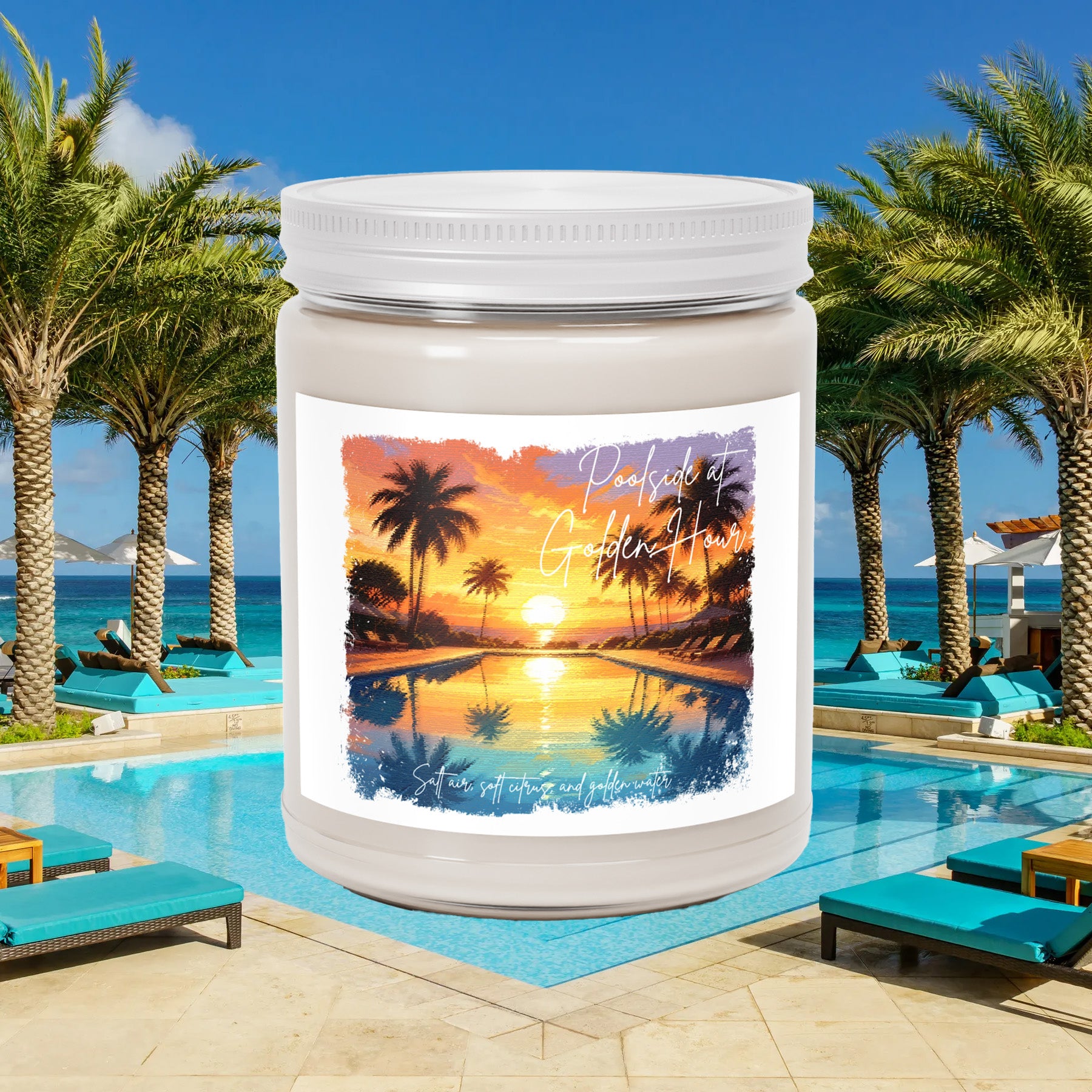 Poolside at Golden Hour Candle- Resort Sunset Scent