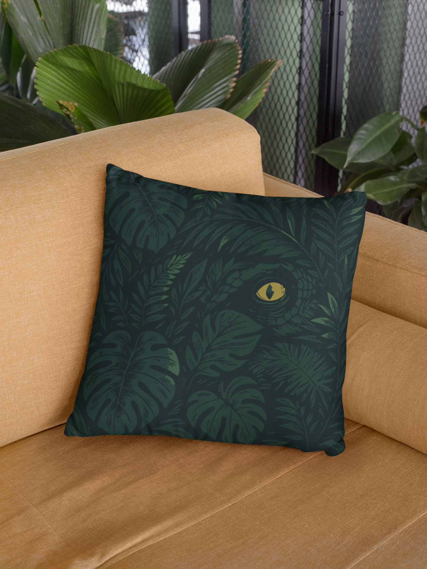 Clever Girl Pillow- Raptor Eye Jungle Throw Pillow