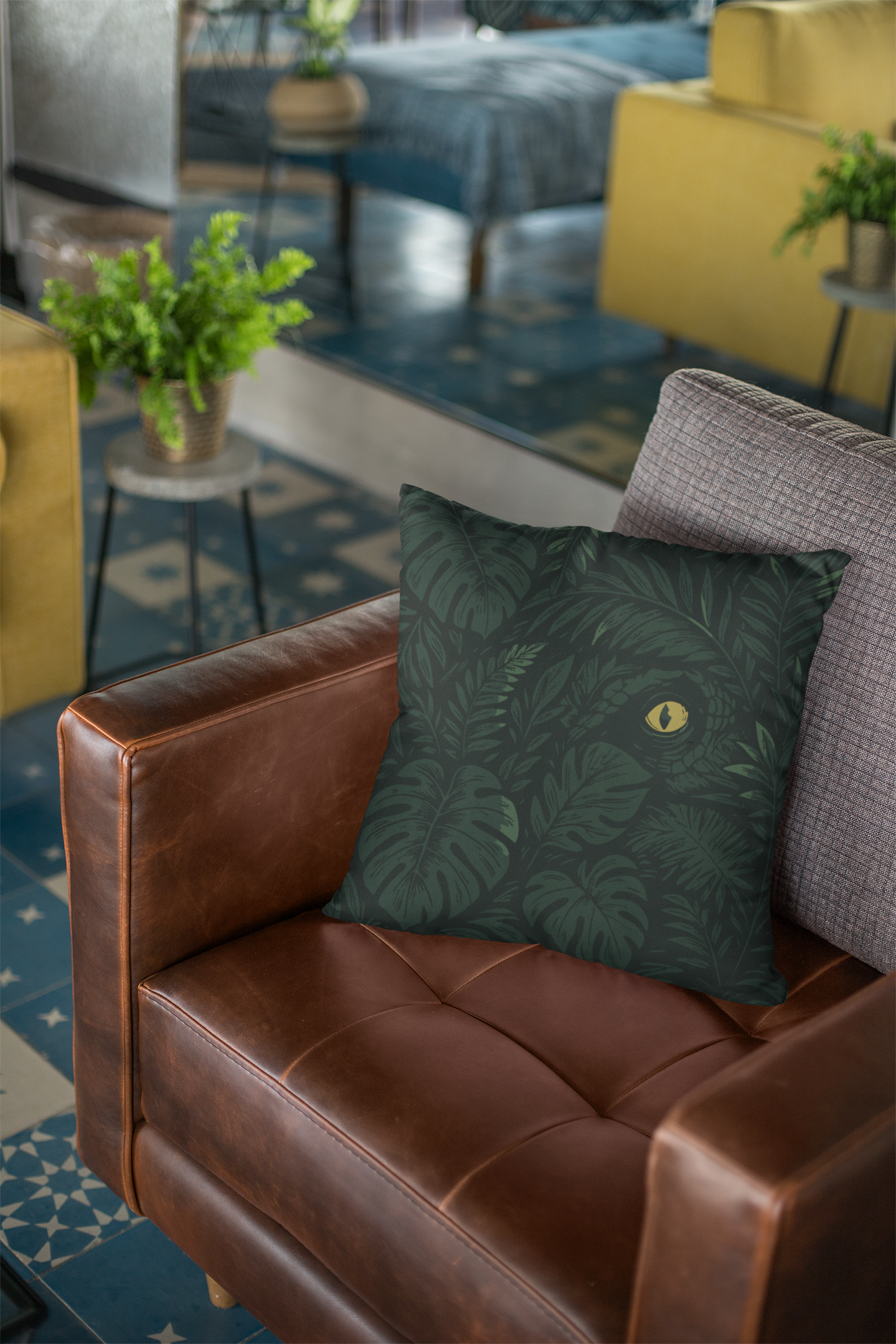Clever Girl Pillow- Raptor Eye Jungle Throw Pillow