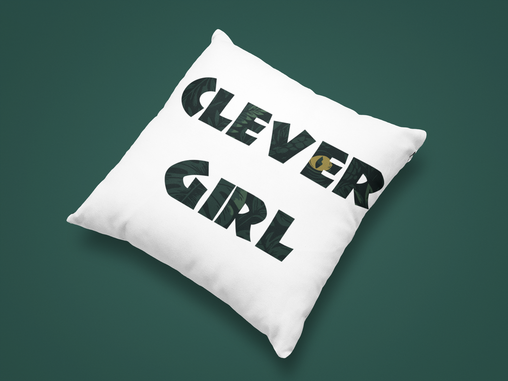 Clever Girl Pillow- Raptor Eye Jungle Throw Pillow
