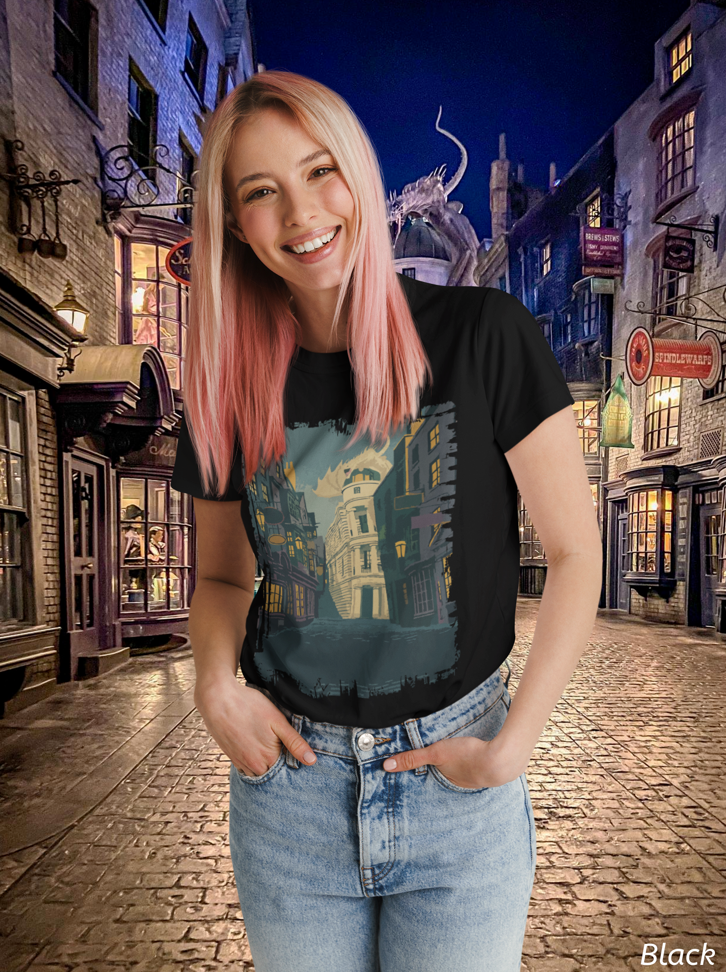 Wizard Alley Poster Shirt- Retro Magical Marketplace Tee