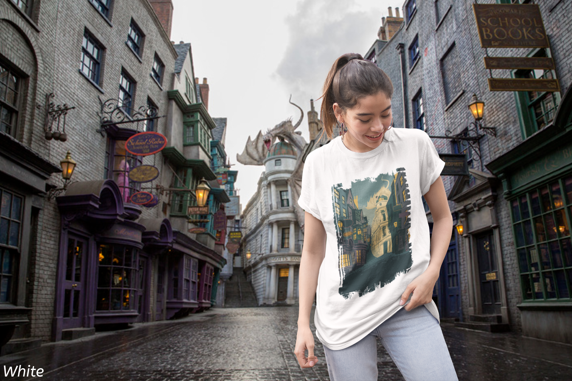 Wizard Alley Poster Shirt- Retro Magical Marketplace Tee