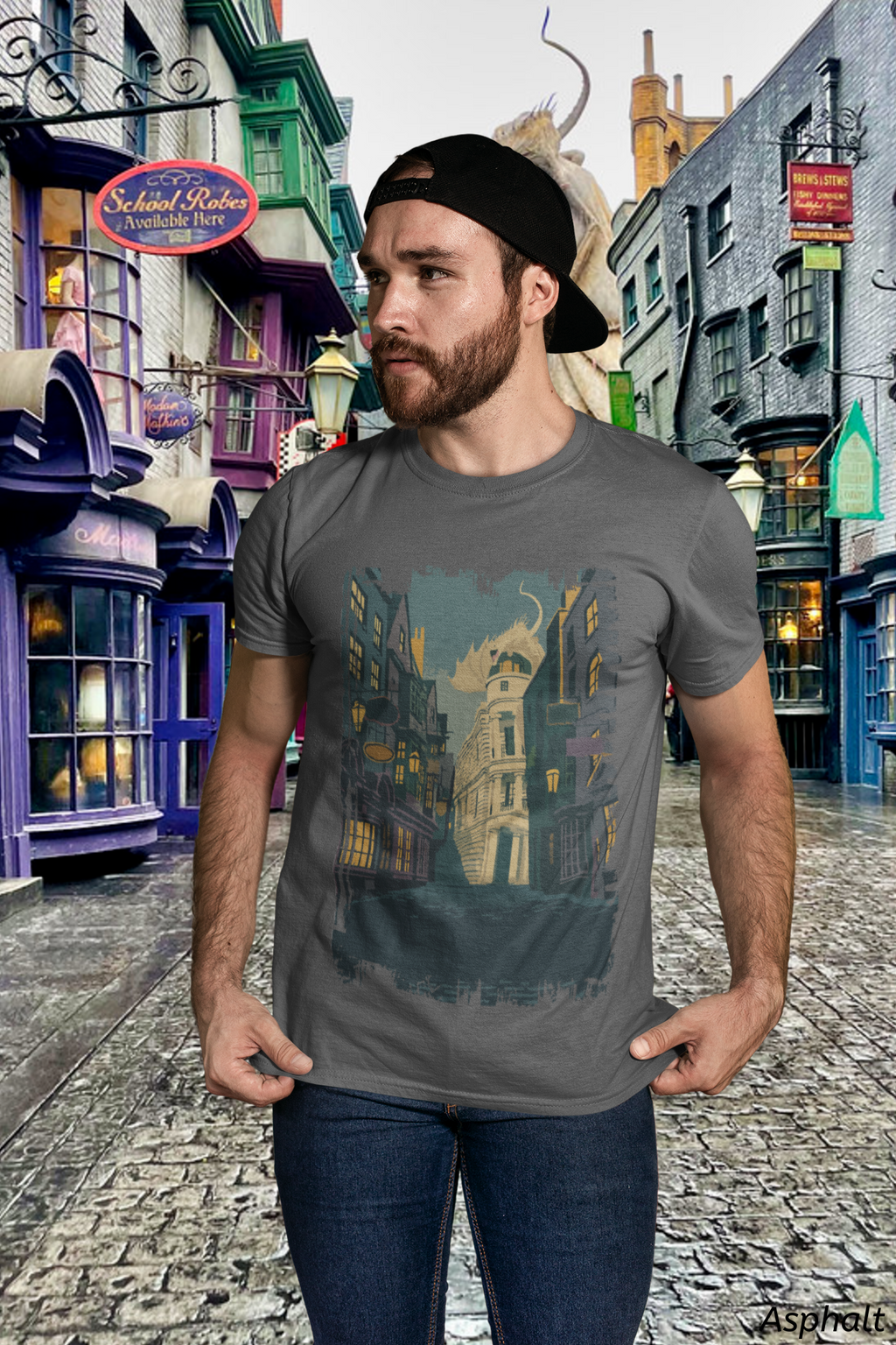 Wizard Alley Poster Shirt- Retro Magical Marketplace Tee