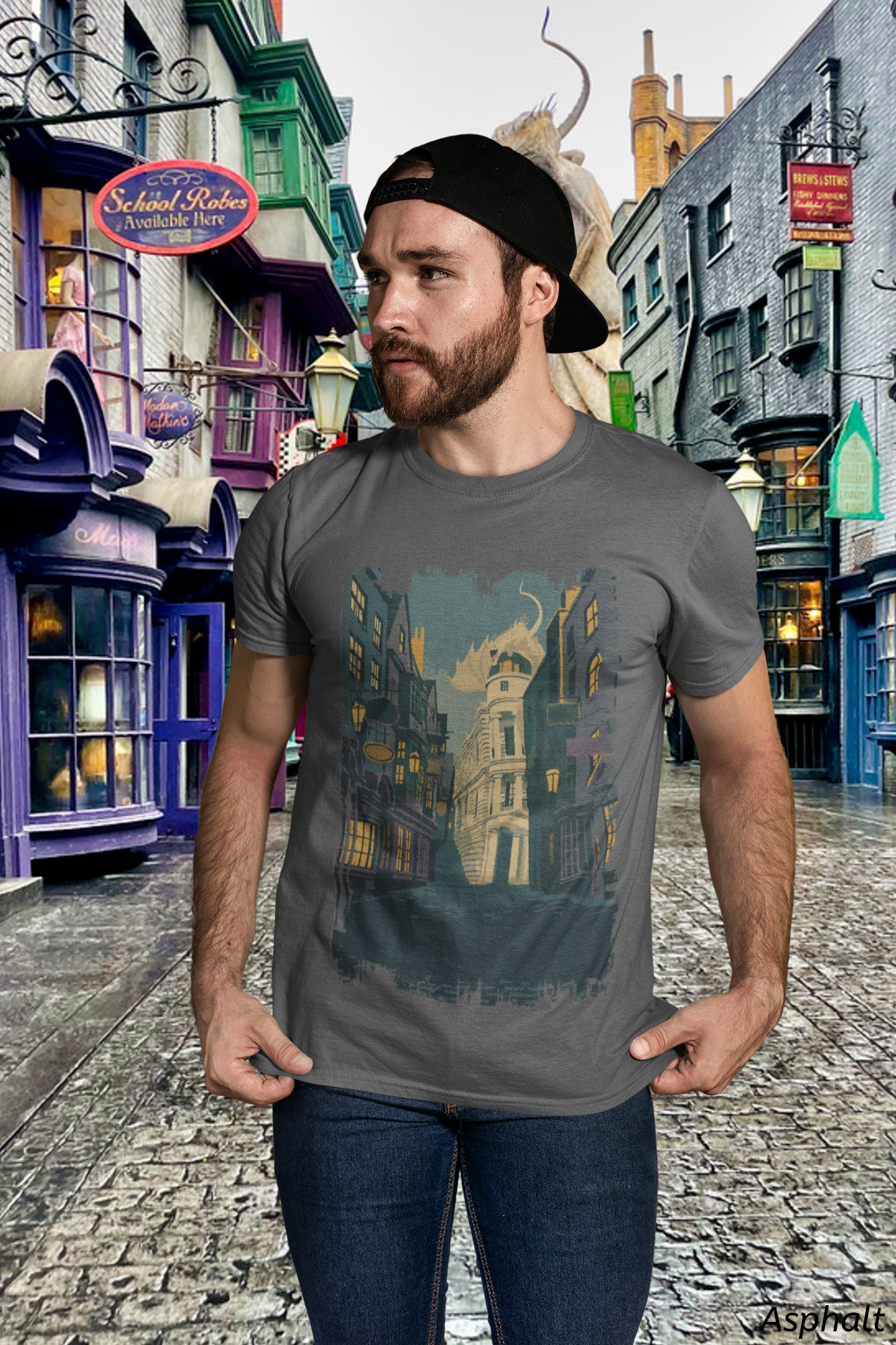 Wizard Alley Poster Shirt- Retro Magical Marketplace Tee
