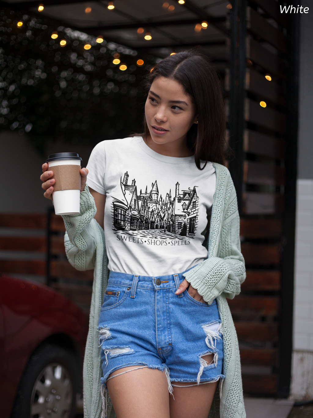 Wizard Village Poster Shirt- Sweets Shops Spells Tee