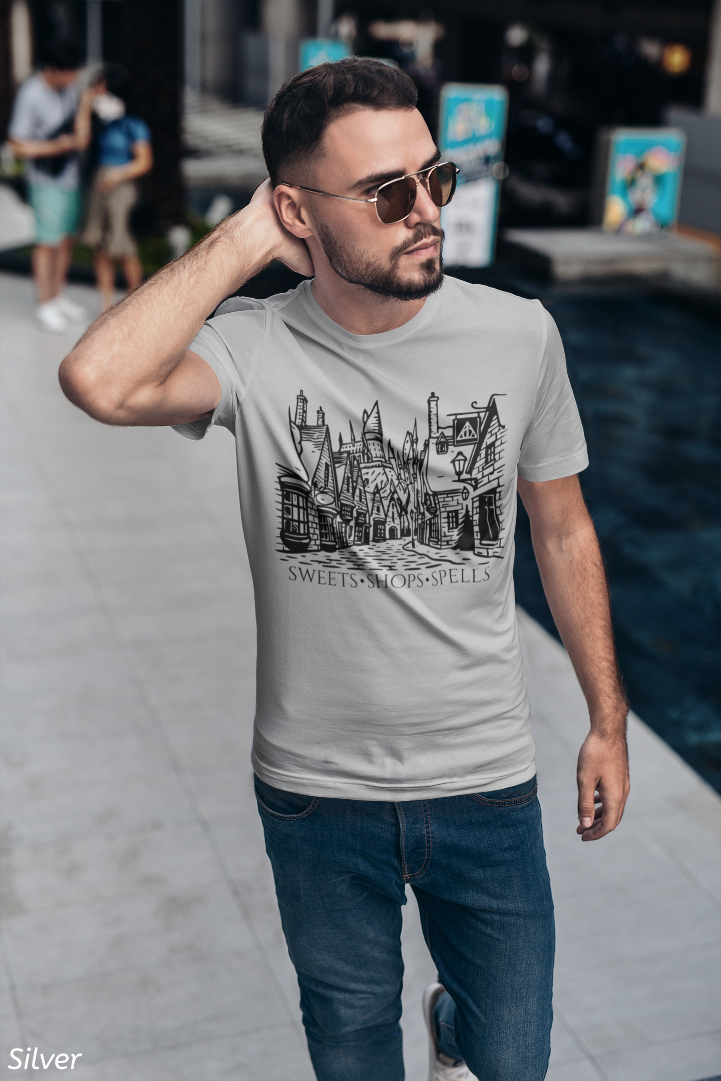 Wizard Village Poster Shirt- Sweets Shops Spells Tee