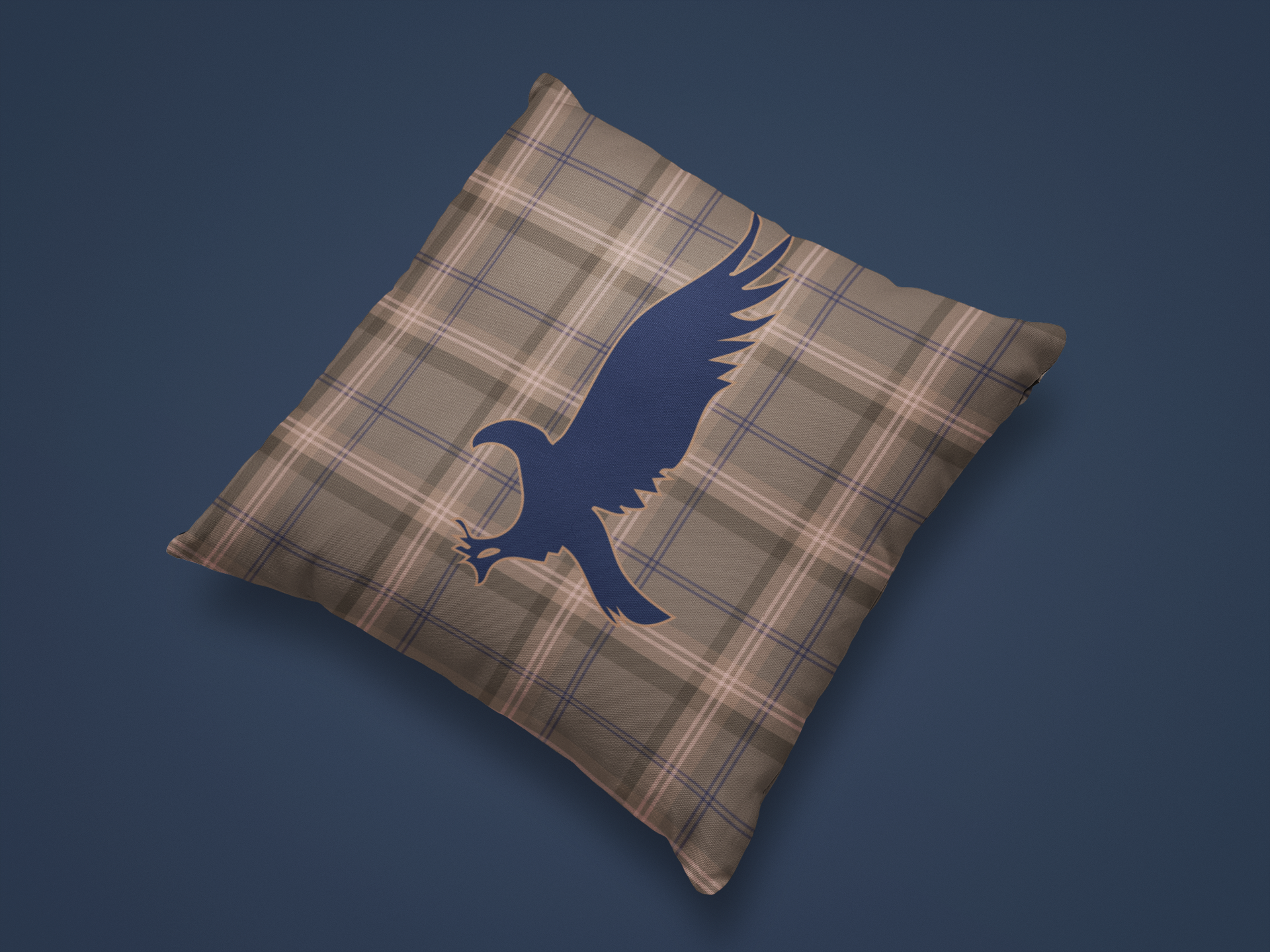 Raven House Plaid Pillow- Wisdom Never Wavers- Wizardcore Throw Pillow