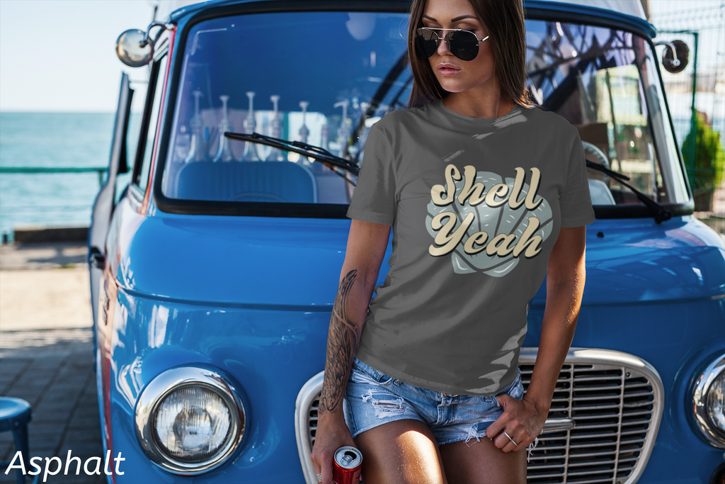 Shell Yeah Tee- Retro Seashell Beach Shirt