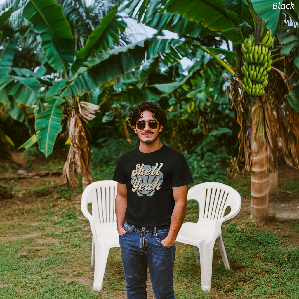 Shell Yeah Tee- Retro Seashell Beach Shirt