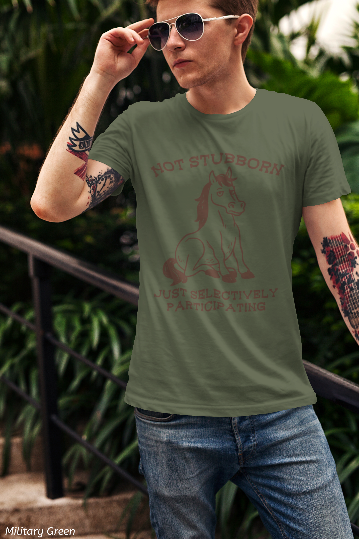 Not Stubborn Just Selectively Participating Shirt- Funny Horse Tee