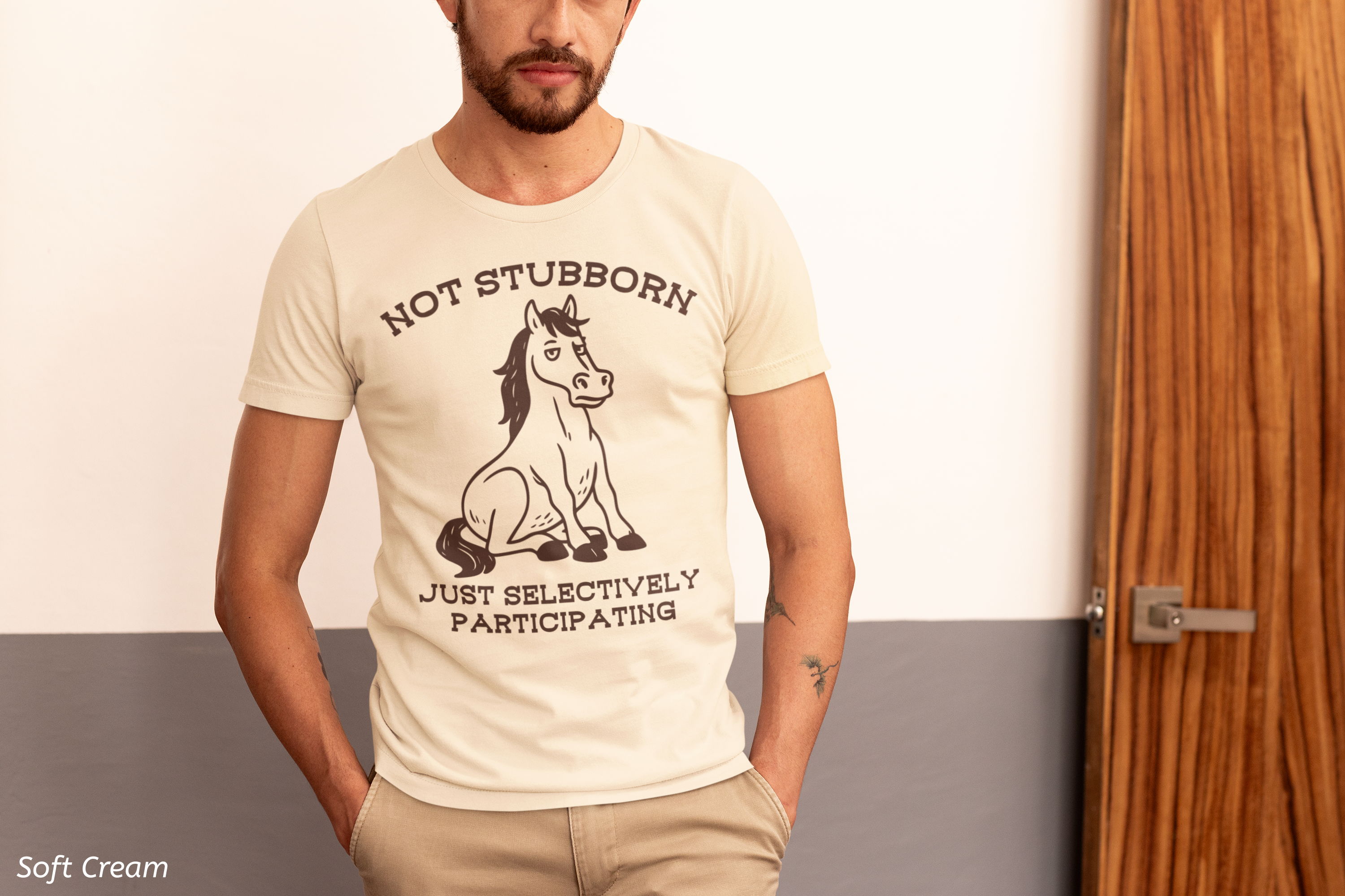 Not Stubborn Just Selectively Participating Shirt- Funny Horse Tee