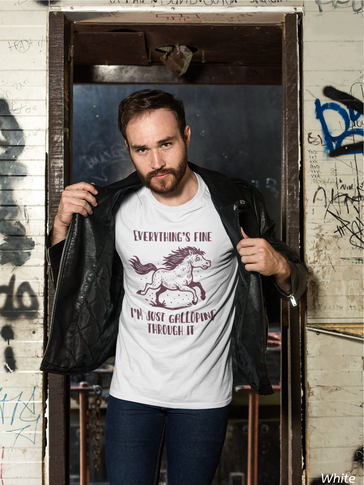 Everything's Fine Horse Shirt, Galloping Through It- Sarcastic Animal Tee