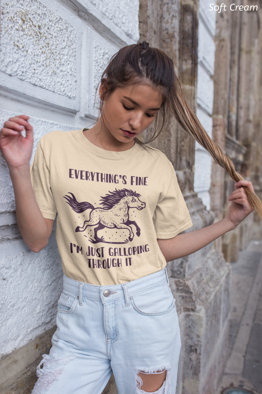 Everything's Fine Horse Shirt, Galloping Through It- Sarcastic Animal Tee