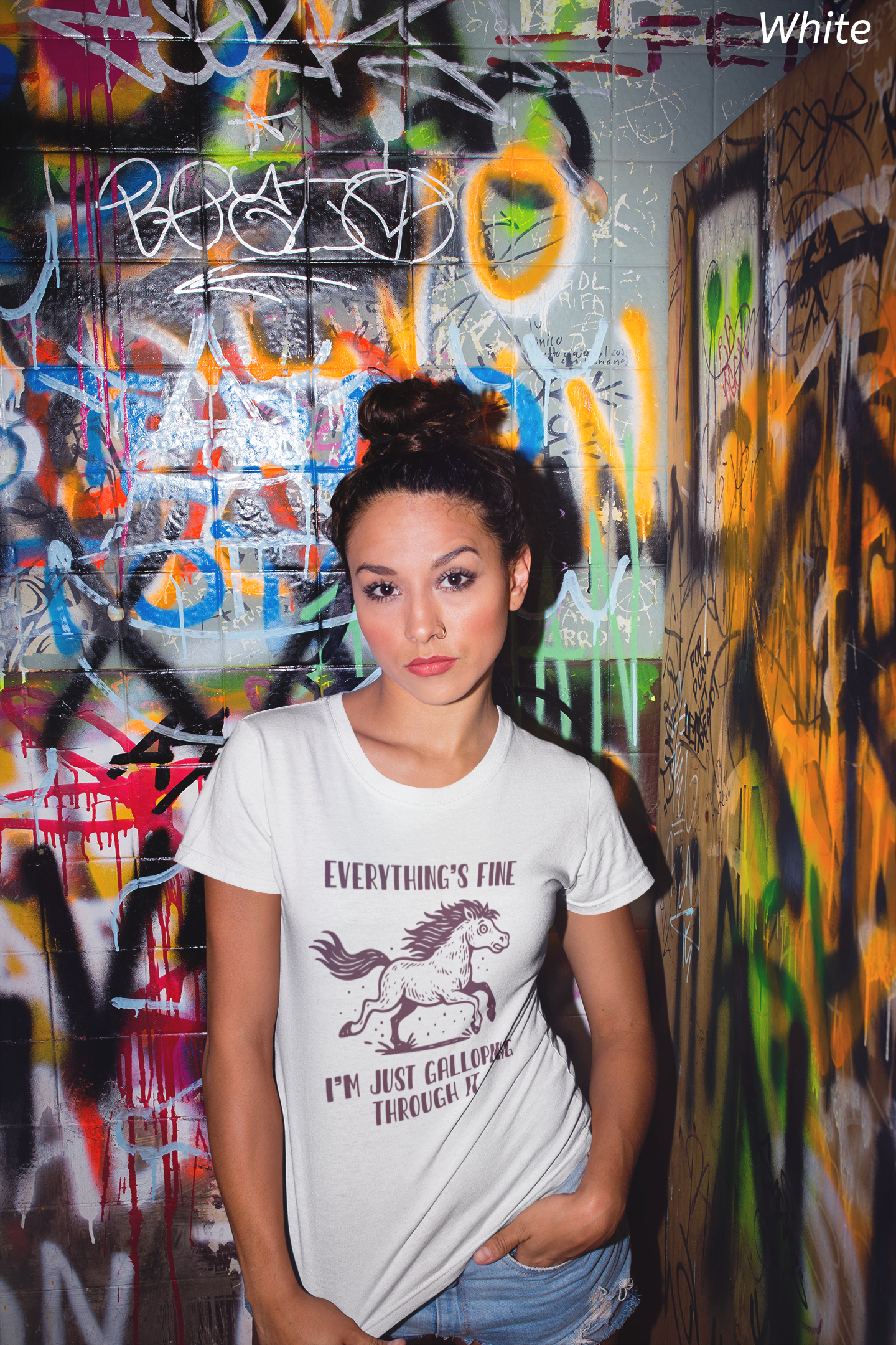 Everything's Fine Horse Shirt, Galloping Through It- Sarcastic Animal Tee