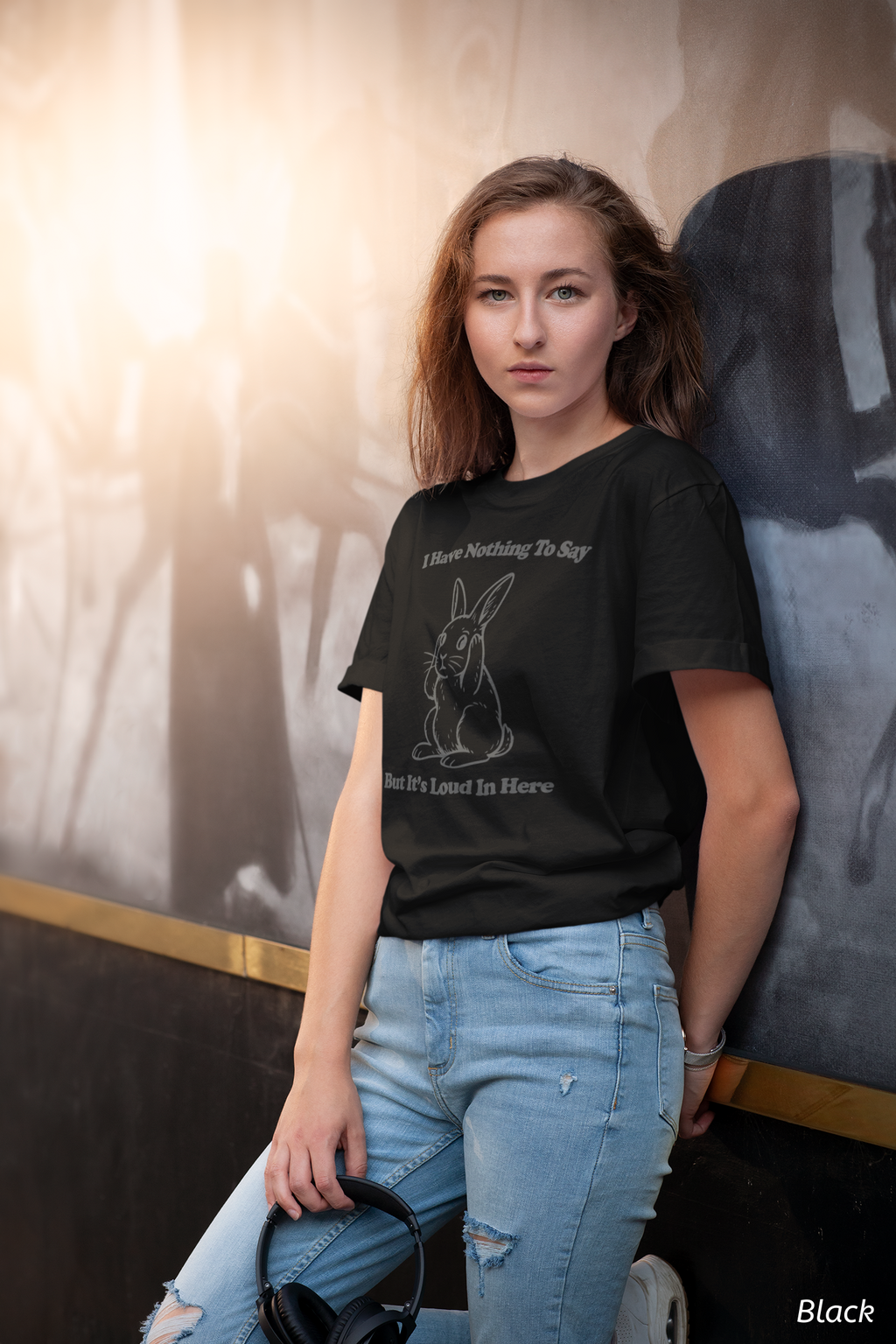 Loud in Here Bunny Shirt- Overstimulated Introvert Humor Tee