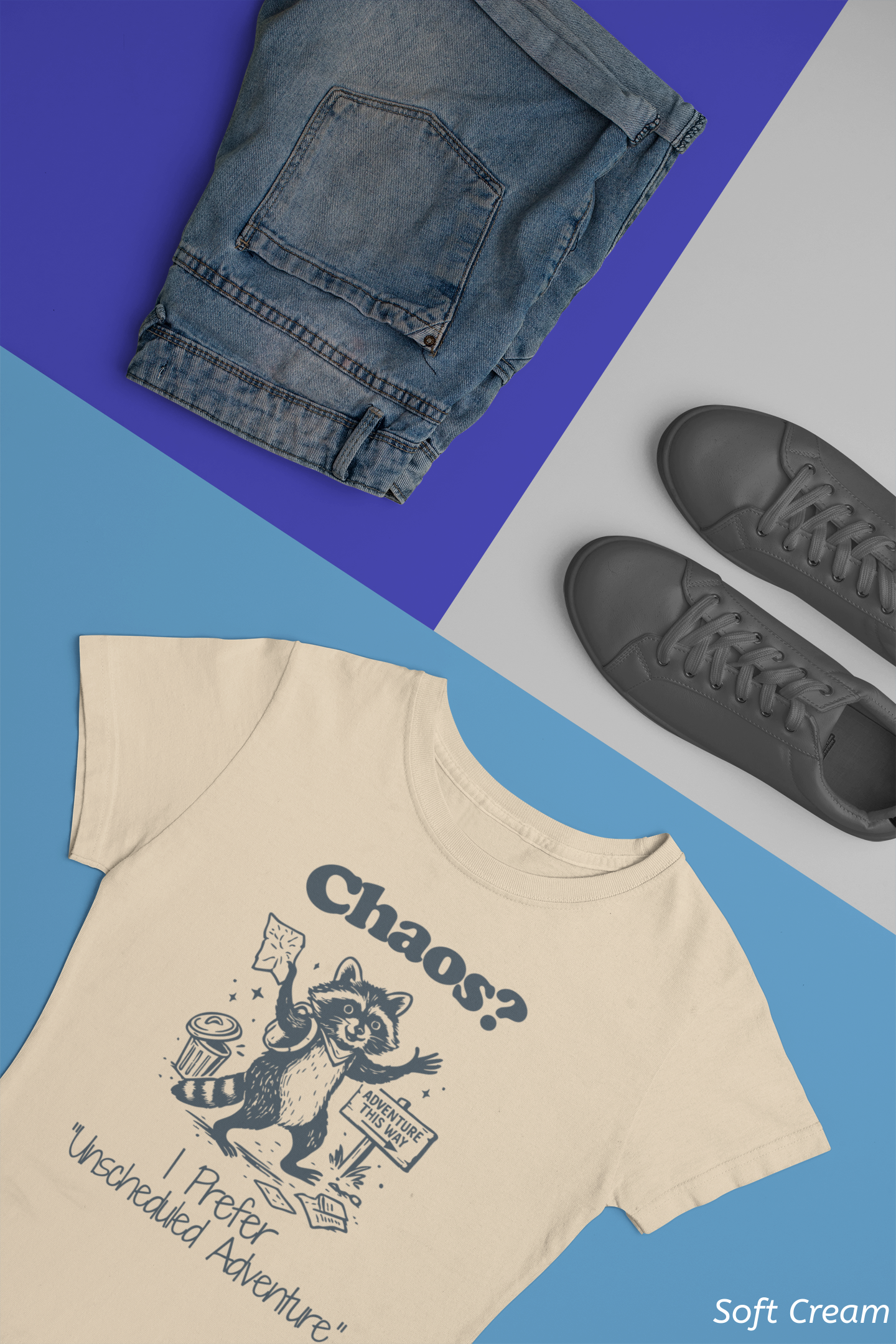 Chaos? I Prefer Unscheduled Adventure Shirt- Funny Raccoon Tee
