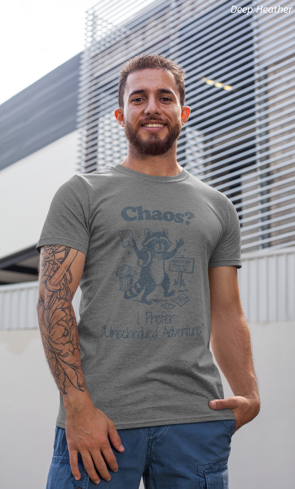 Chaos? I Prefer Unscheduled Adventure Shirt- Funny Raccoon Tee