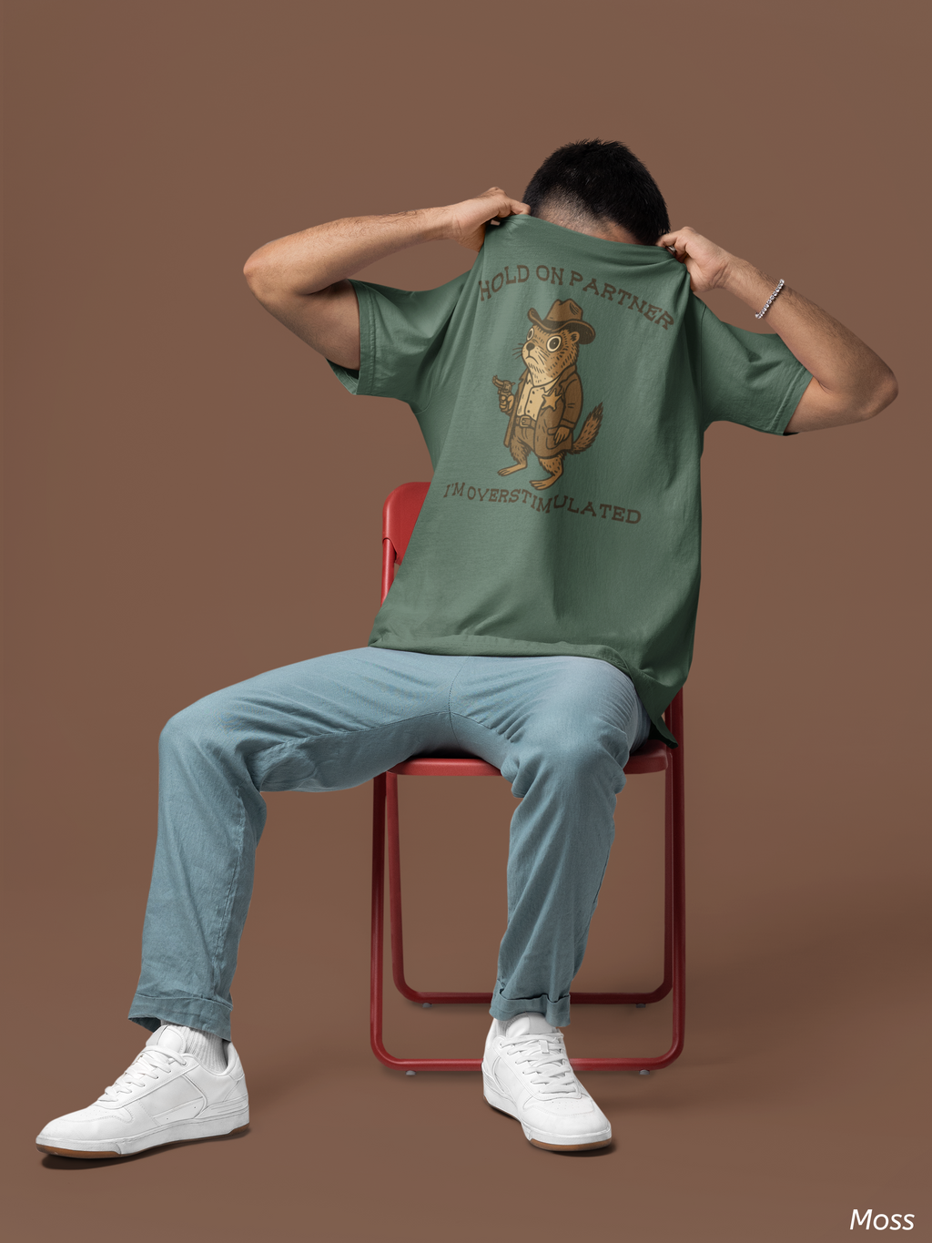 Hold On Partner, I’m Overstimulated Shirt – Funny Western Prairie Dog Tee