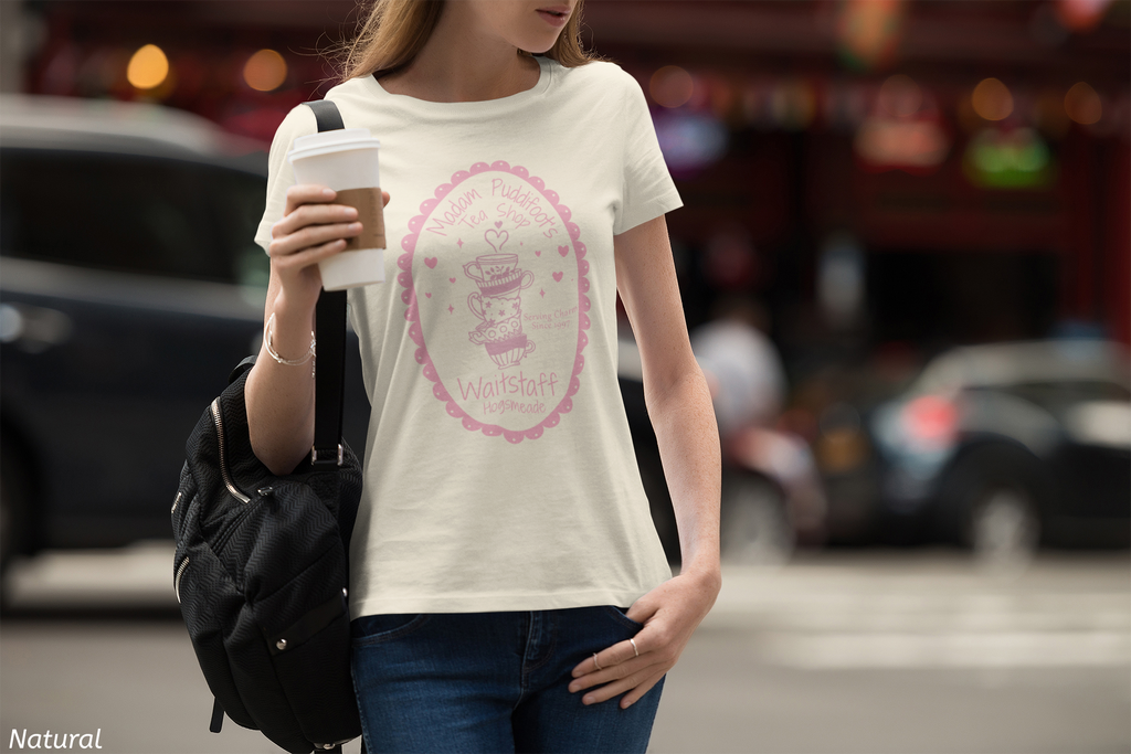 Enchanted Tea Shop Waitstaff Shirt- Cozy Teacup Heart Graphic