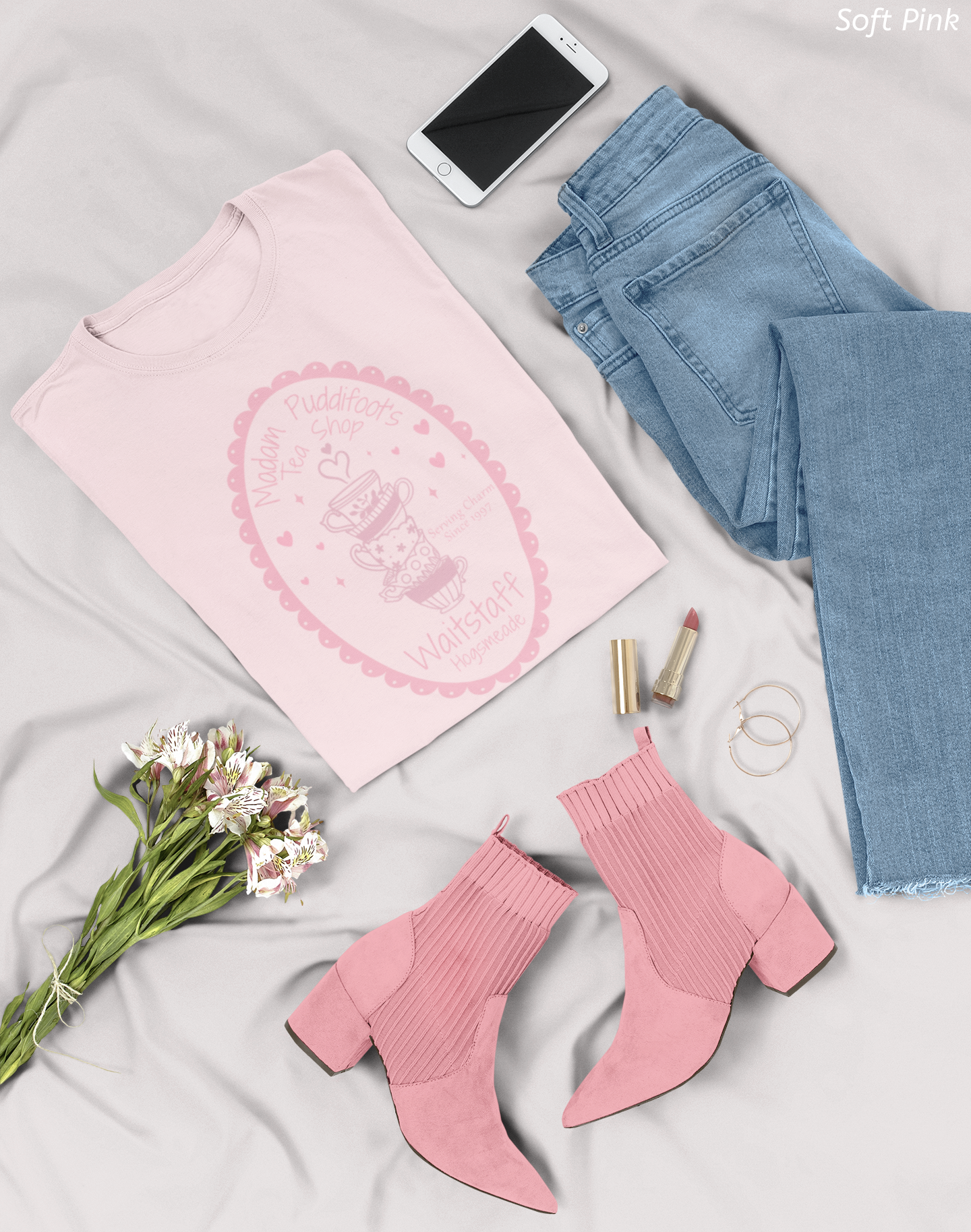 Enchanted Tea Shop Waitstaff Shirt- Cozy Teacup Heart Graphic