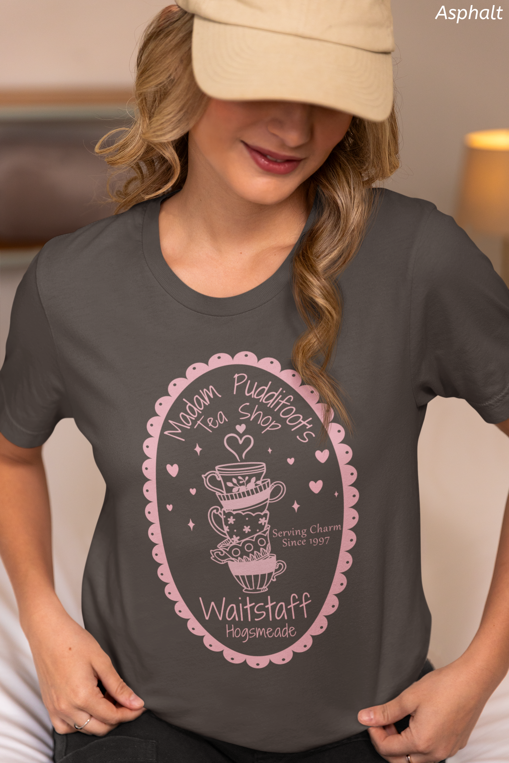 Enchanted Tea Shop Waitstaff Shirt- Cozy Teacup Heart Graphic