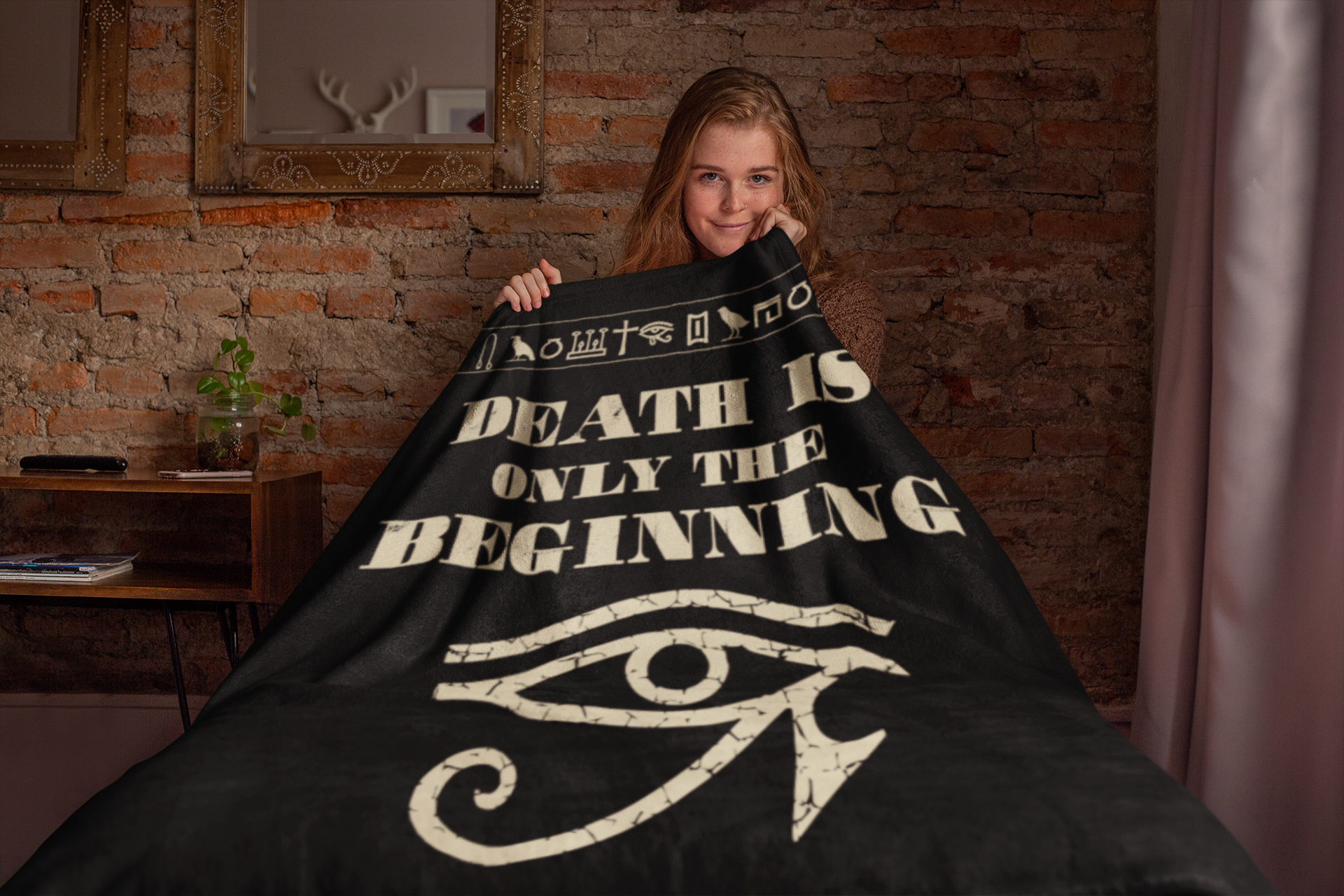 Death Is Only the Beginning Blanket- Eye of Horus Throw (50x60)