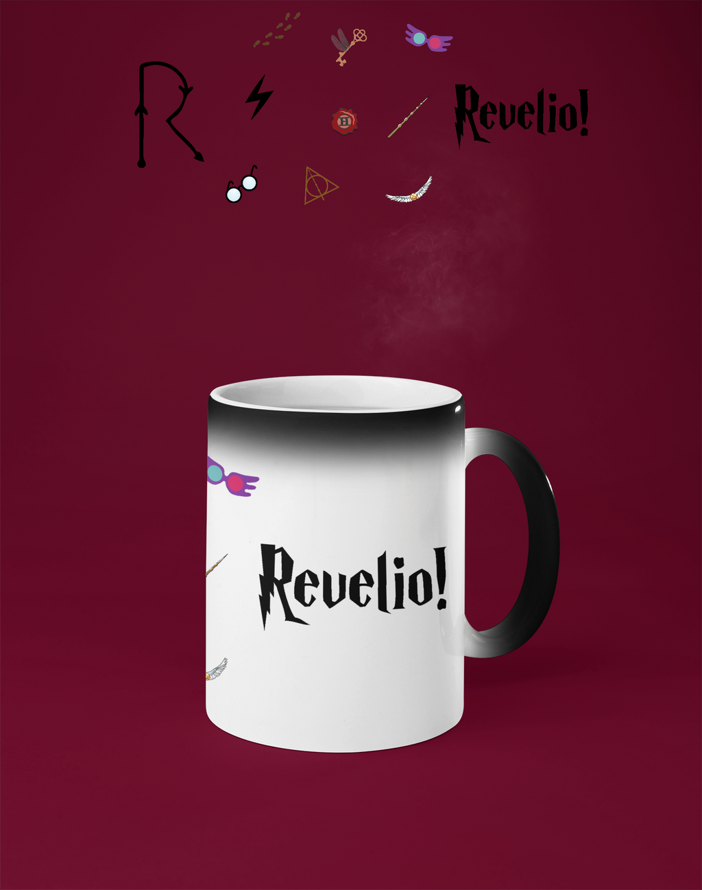 Revelio Spell Reveal Color Changing Mug- Magic Heat Reactive Mug (11oz)