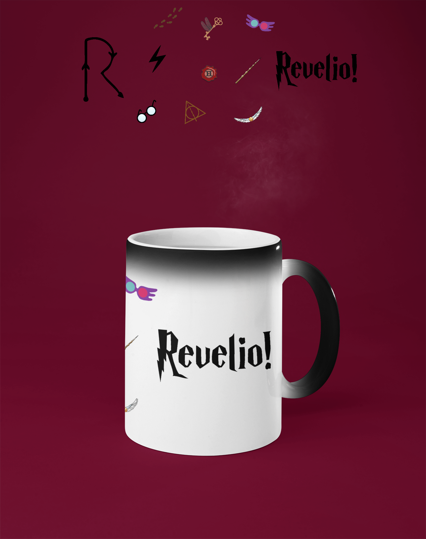 Revelio Spell Reveal Color Changing Mug- Magic Heat Reactive Mug (11oz)