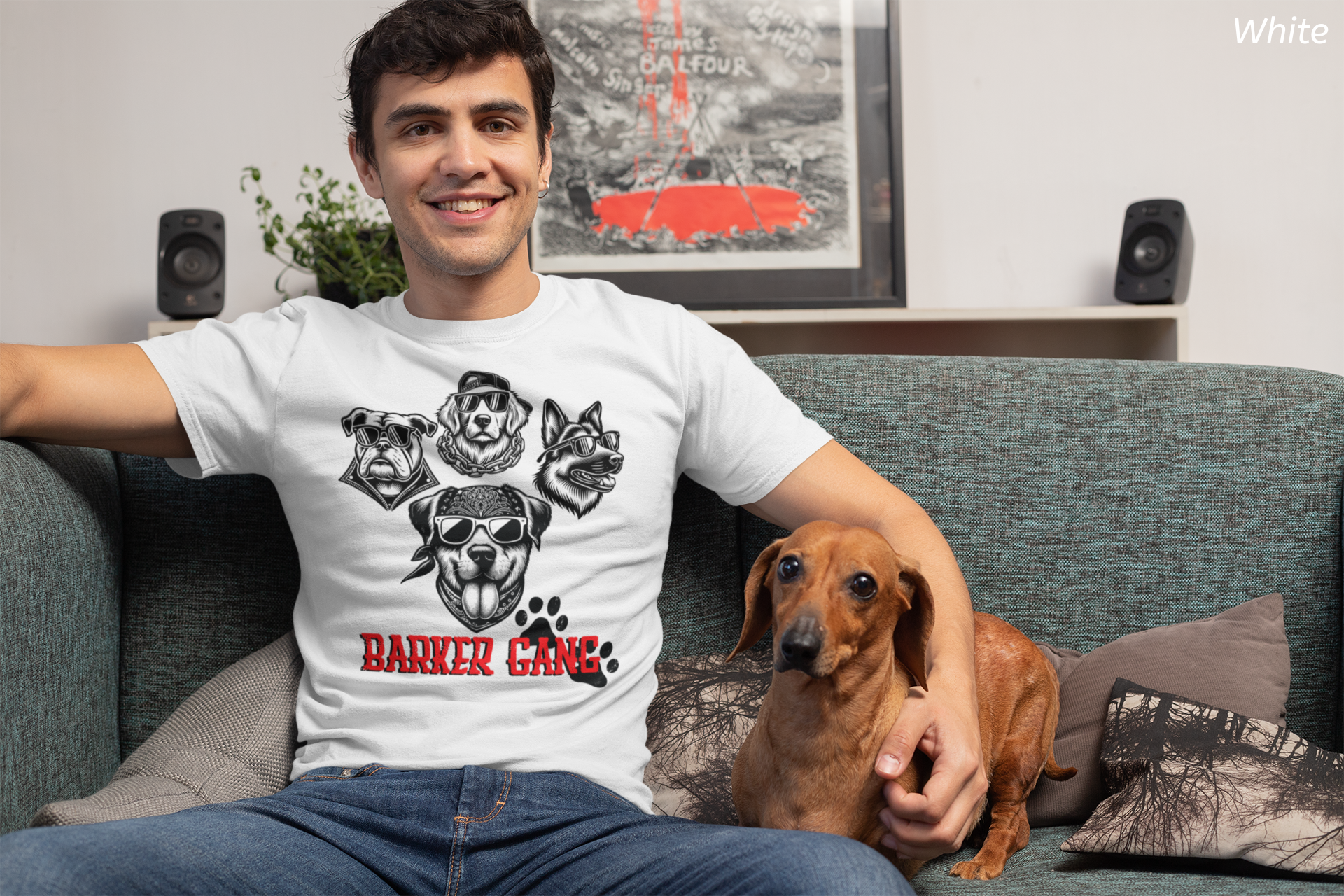 Barker Gang Tee- Funny Biker Dog Shirt