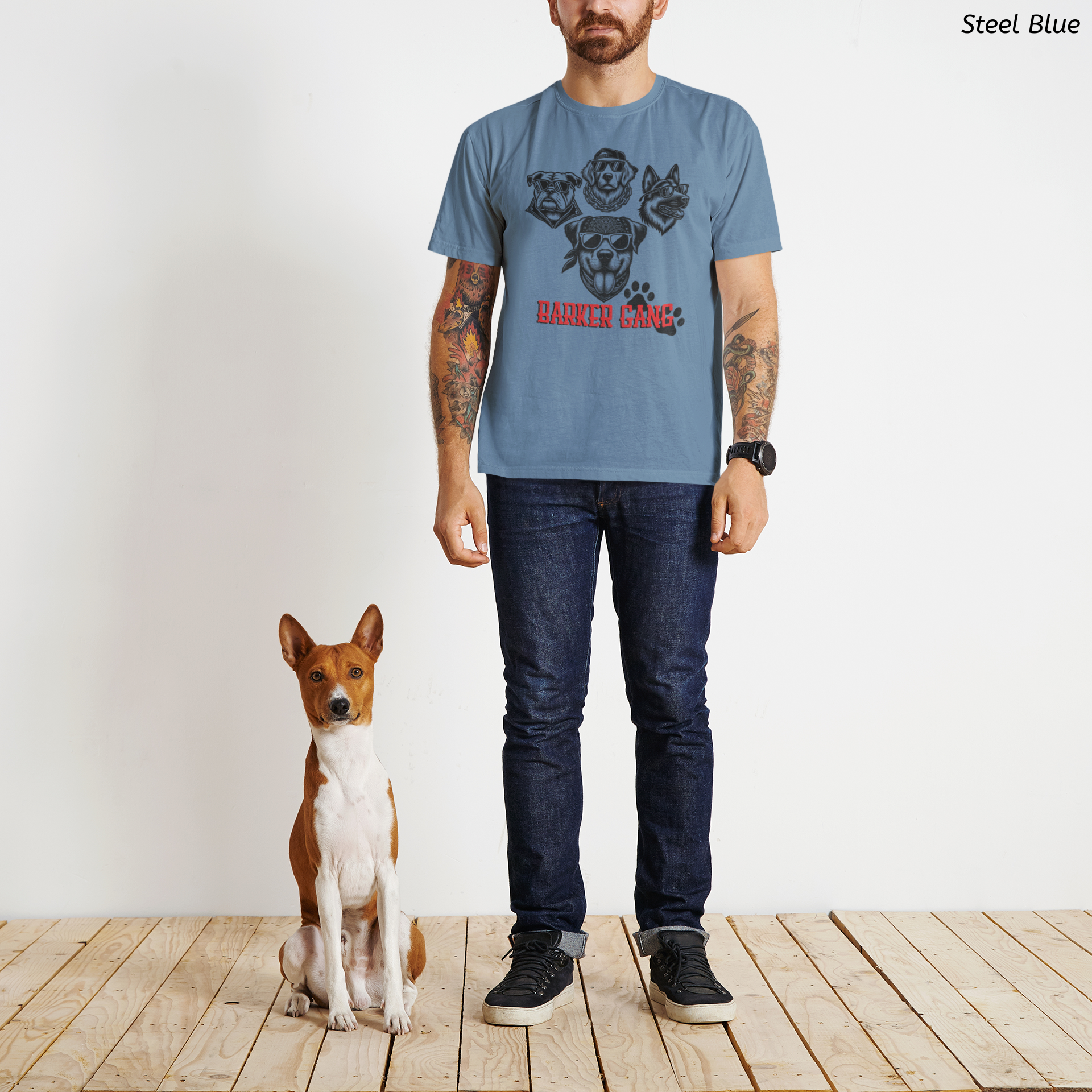 Barker Gang Tee- Funny Biker Dog Shirt