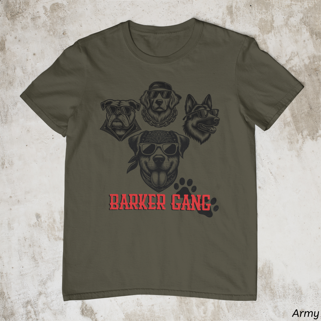 Barker Gang Tee- Funny Biker Dog Shirt