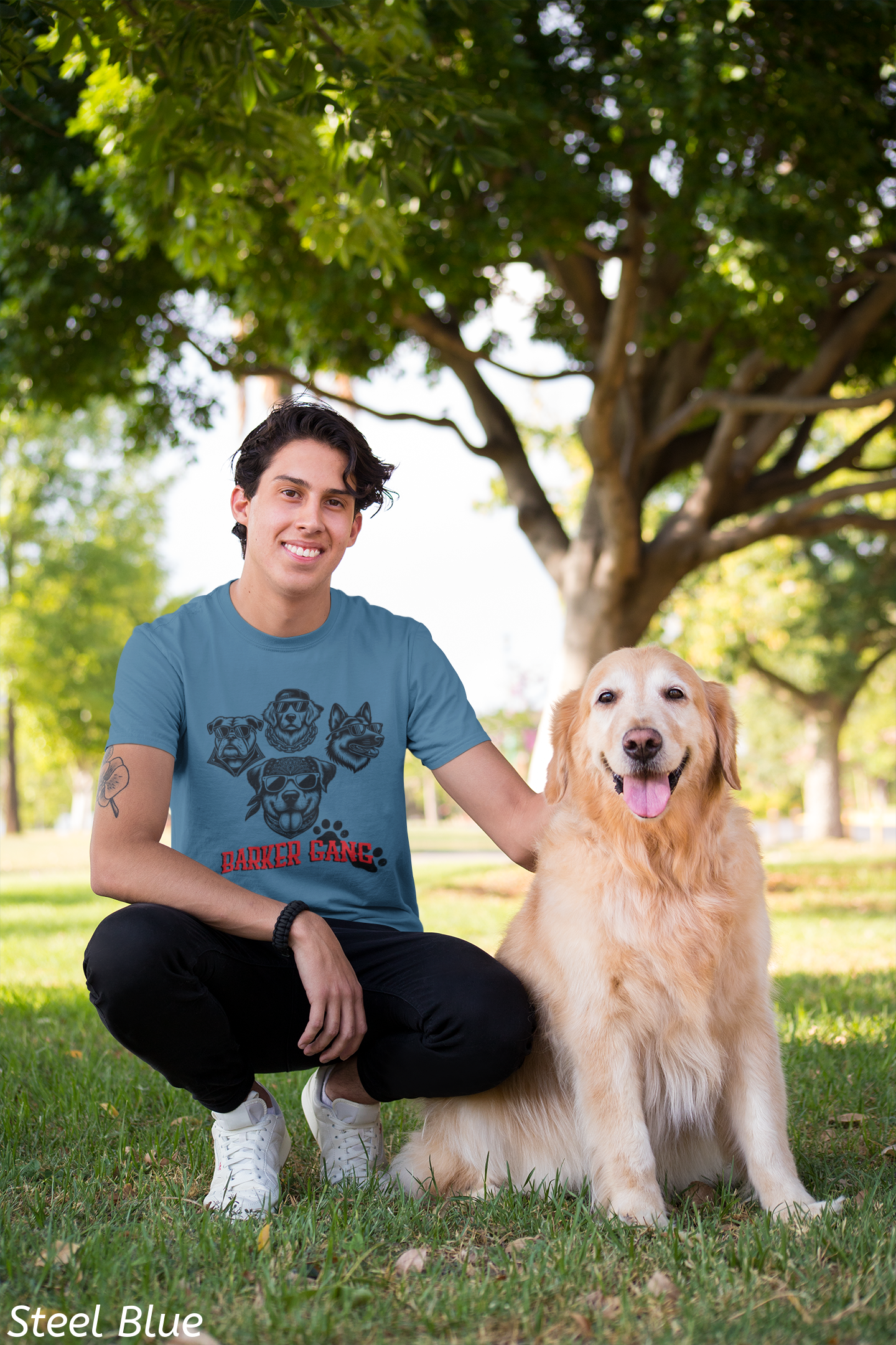Barker Gang Tee- Funny Biker Dog Shirt