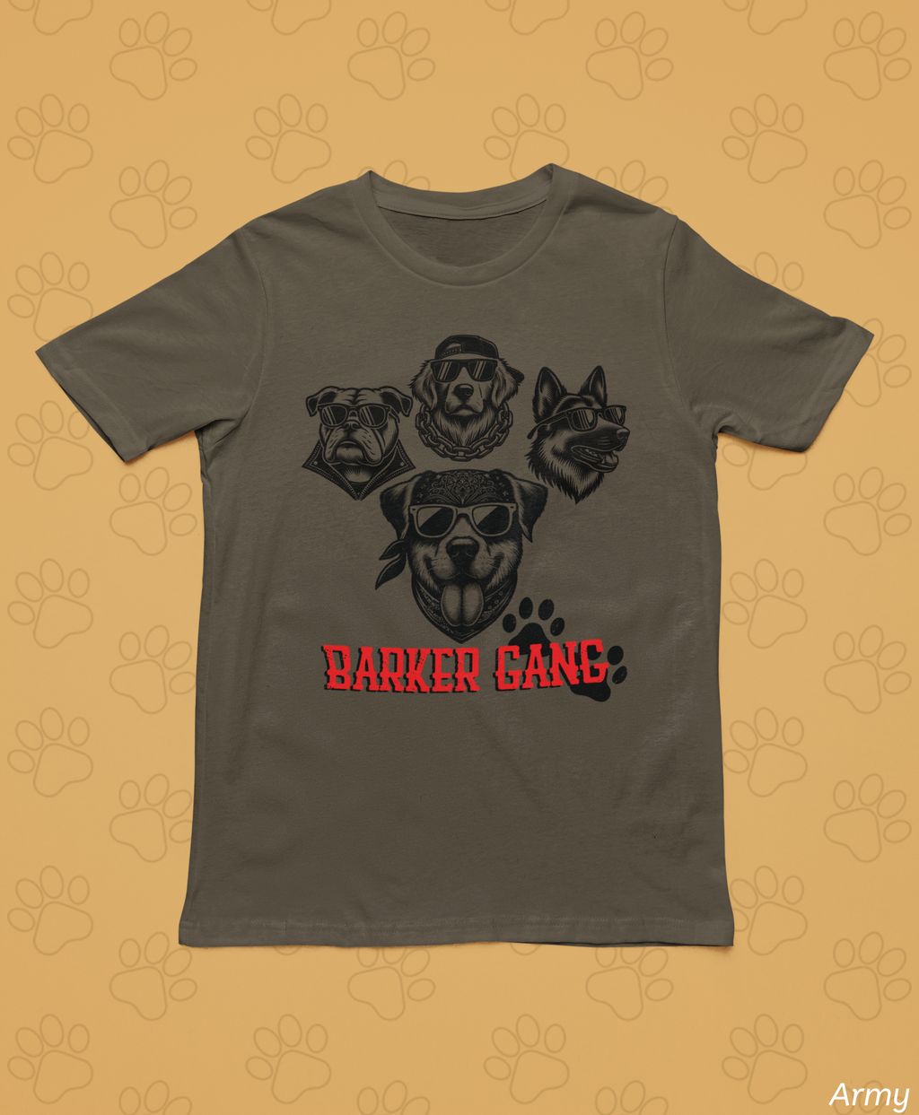 Barker Gang Tee- Funny Biker Dog Shirt