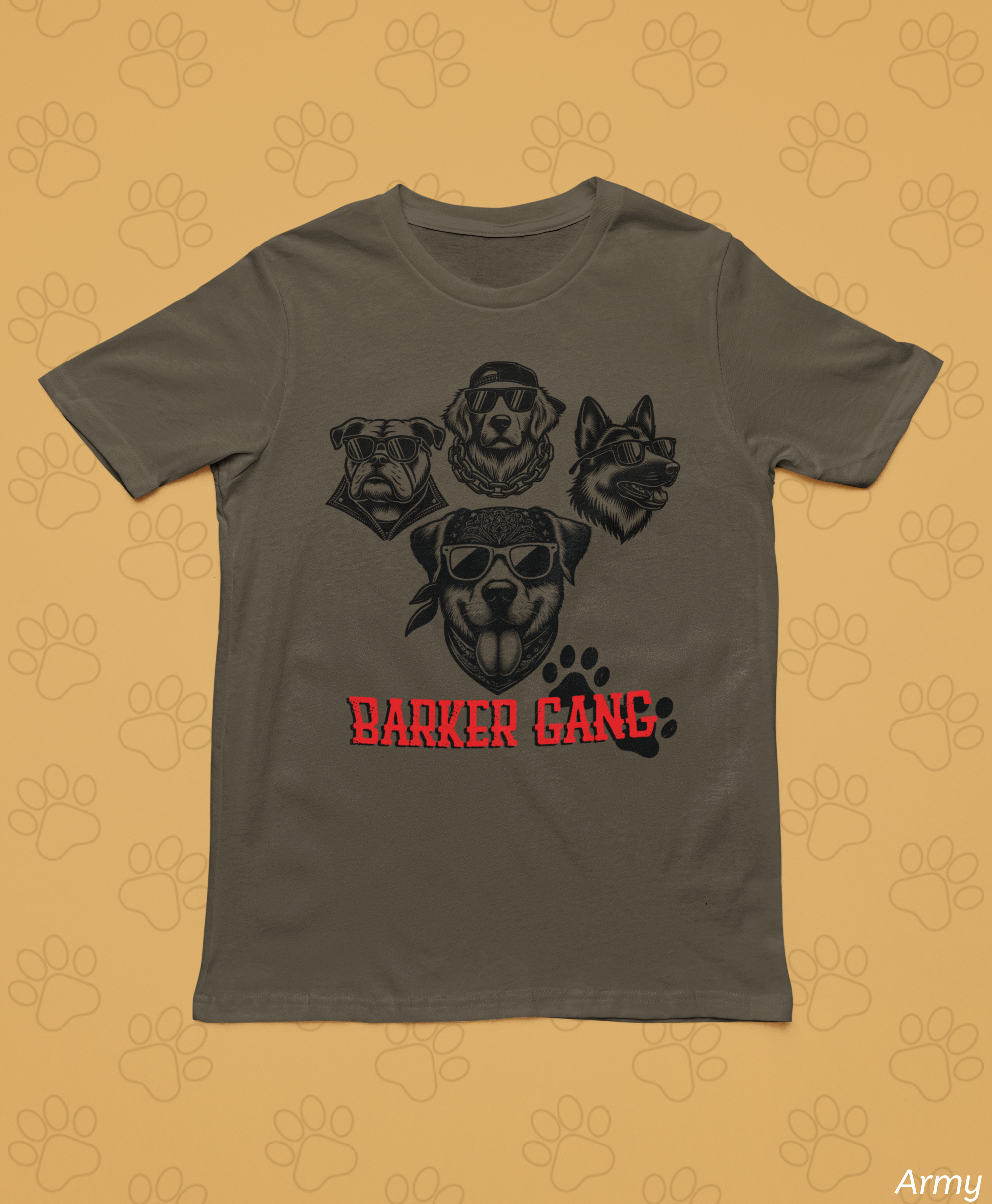 Barker Gang Tee- Funny Biker Dog Shirt