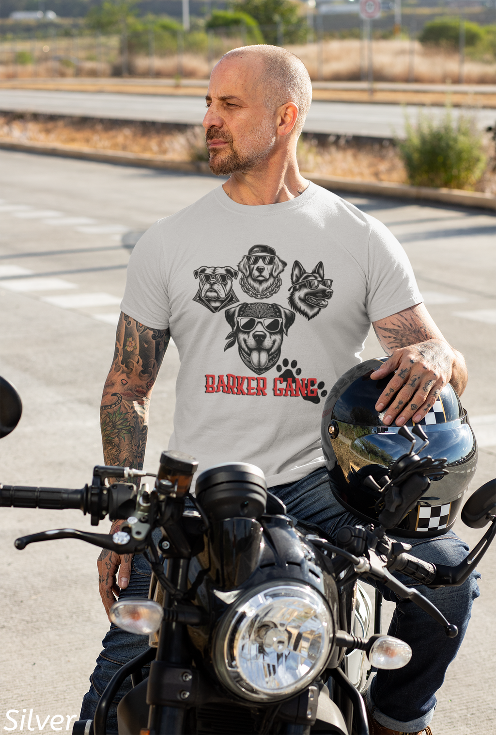 Barker Gang Tee- Funny Biker Dog Shirt