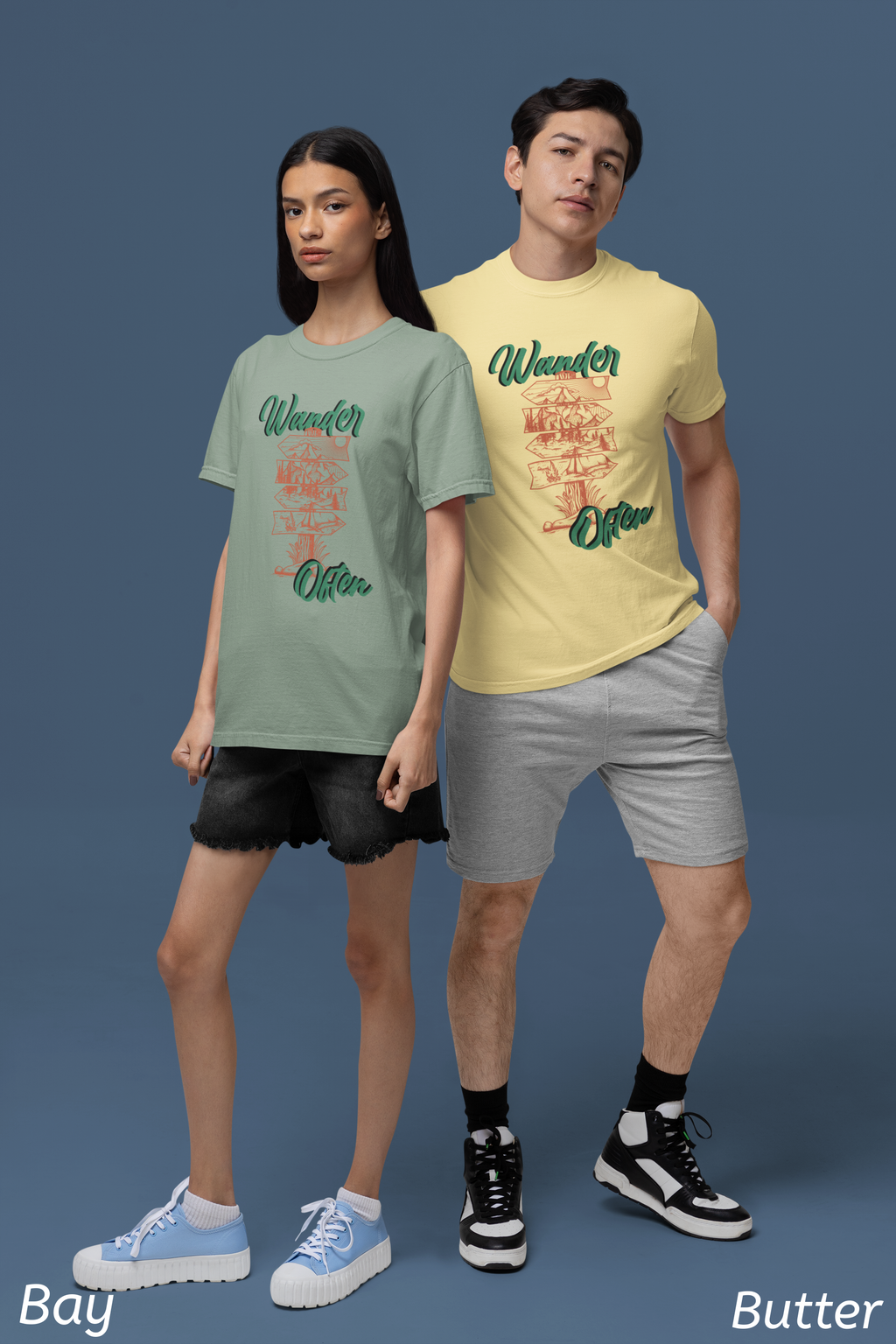 Wander Often Tee- Hiking Shirt, Rustic Signpost Adventure Graphic