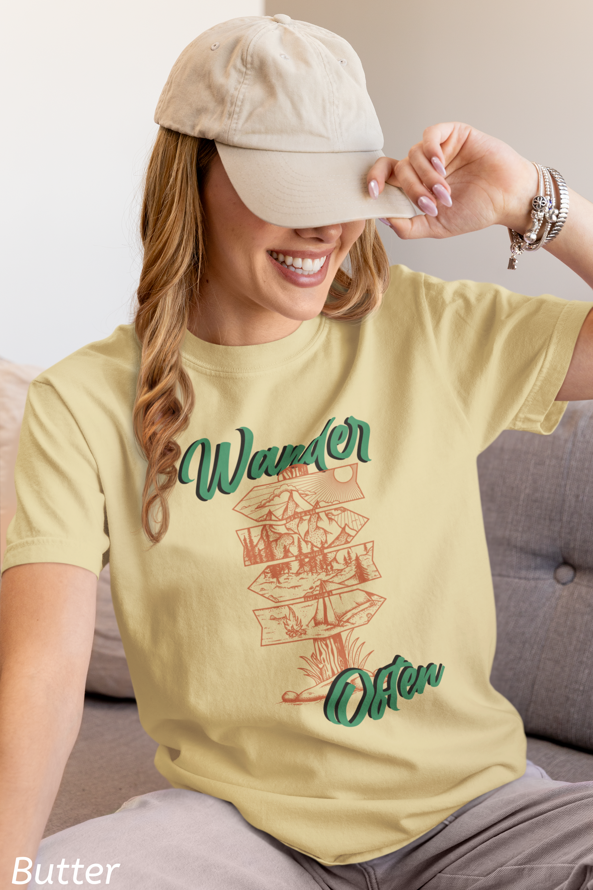 Wander Often Tee- Hiking Shirt, Rustic Signpost Adventure Graphic