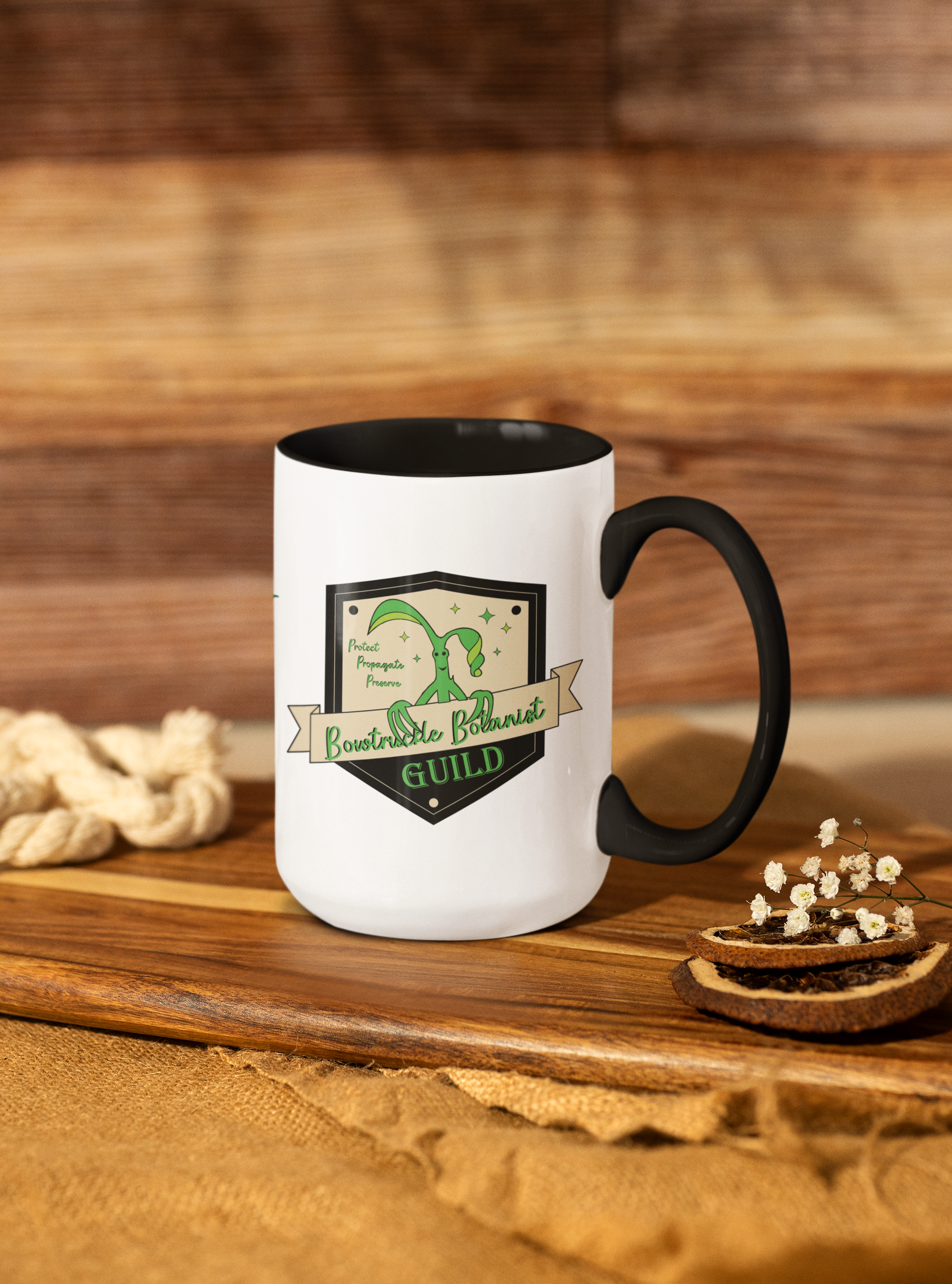 Bowtruckle Botanist Guild Mug- Magical Flora Division 15oz Fantasy Coffee Mug