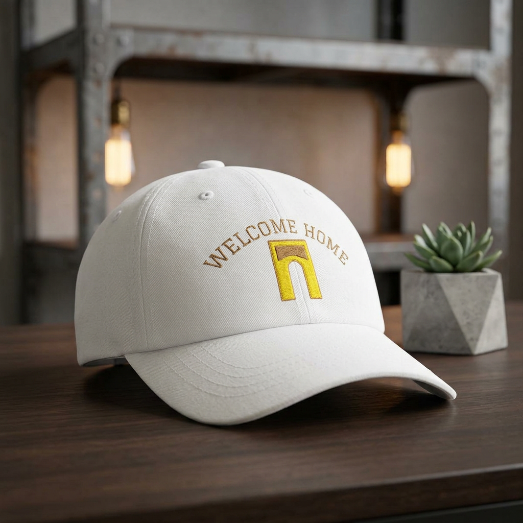 Welcome Home Hat- Embroidered Arch Theme Park Inspired Dad Cap