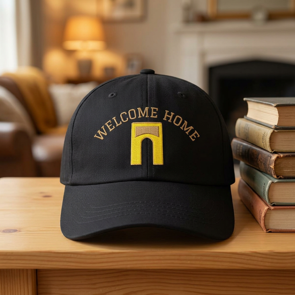 Welcome Home Hat- Embroidered Arch Theme Park Inspired Dad Cap