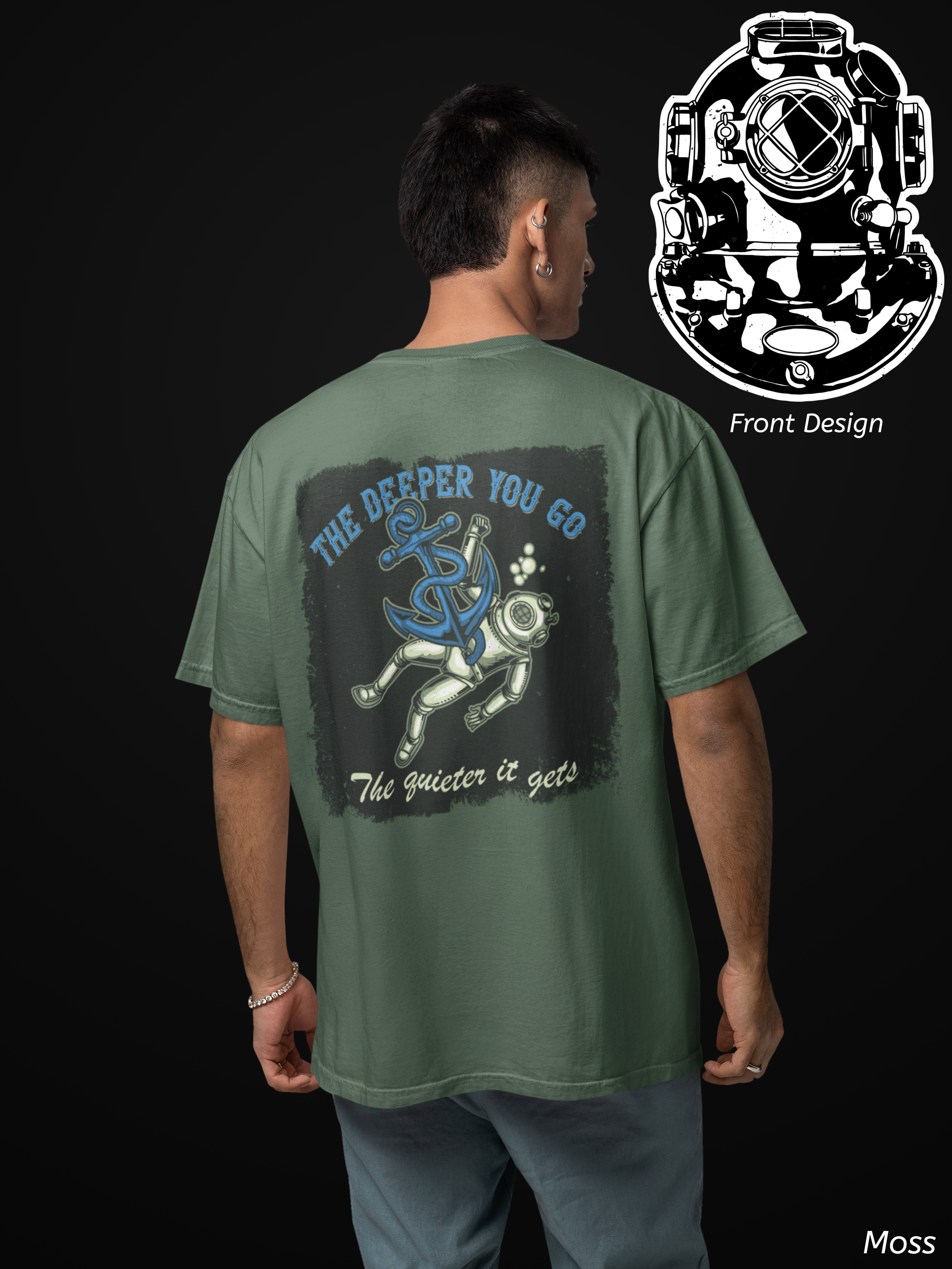 The Deeper You Go The Quieter It Gets Shirt- Vintage Scuba Diving Comfort Colors Tee