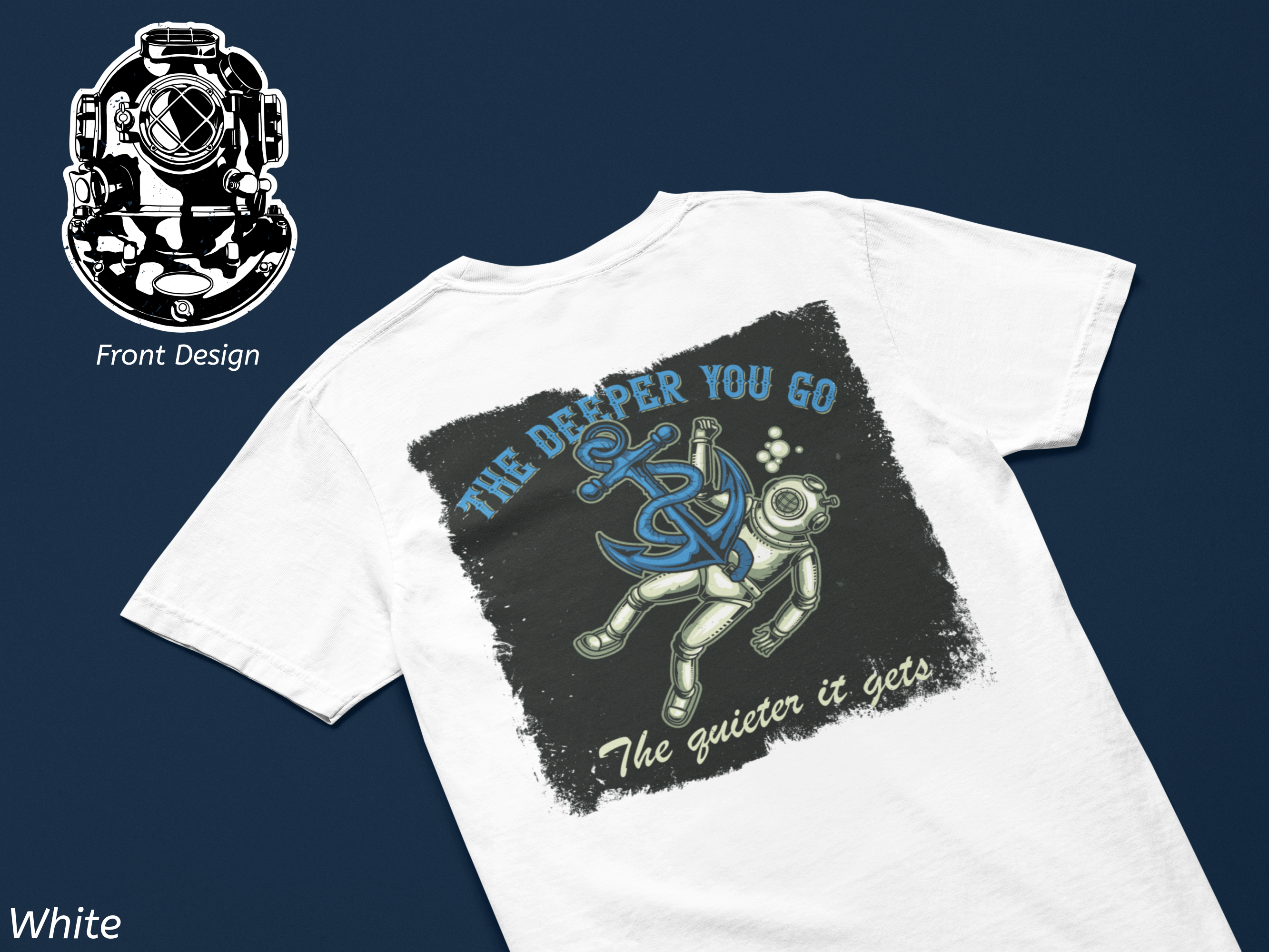 The Deeper You Go The Quieter It Gets Shirt- Vintage Scuba Diving Comfort Colors Tee