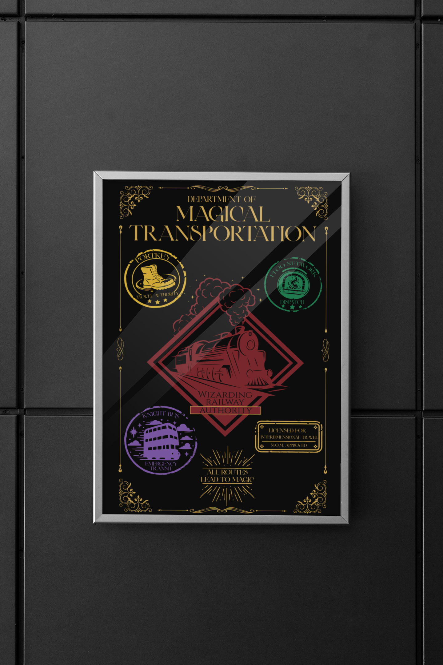 Department of Magical Transportation Poster- 11x17 Wizarding Travel Authority Wall Art